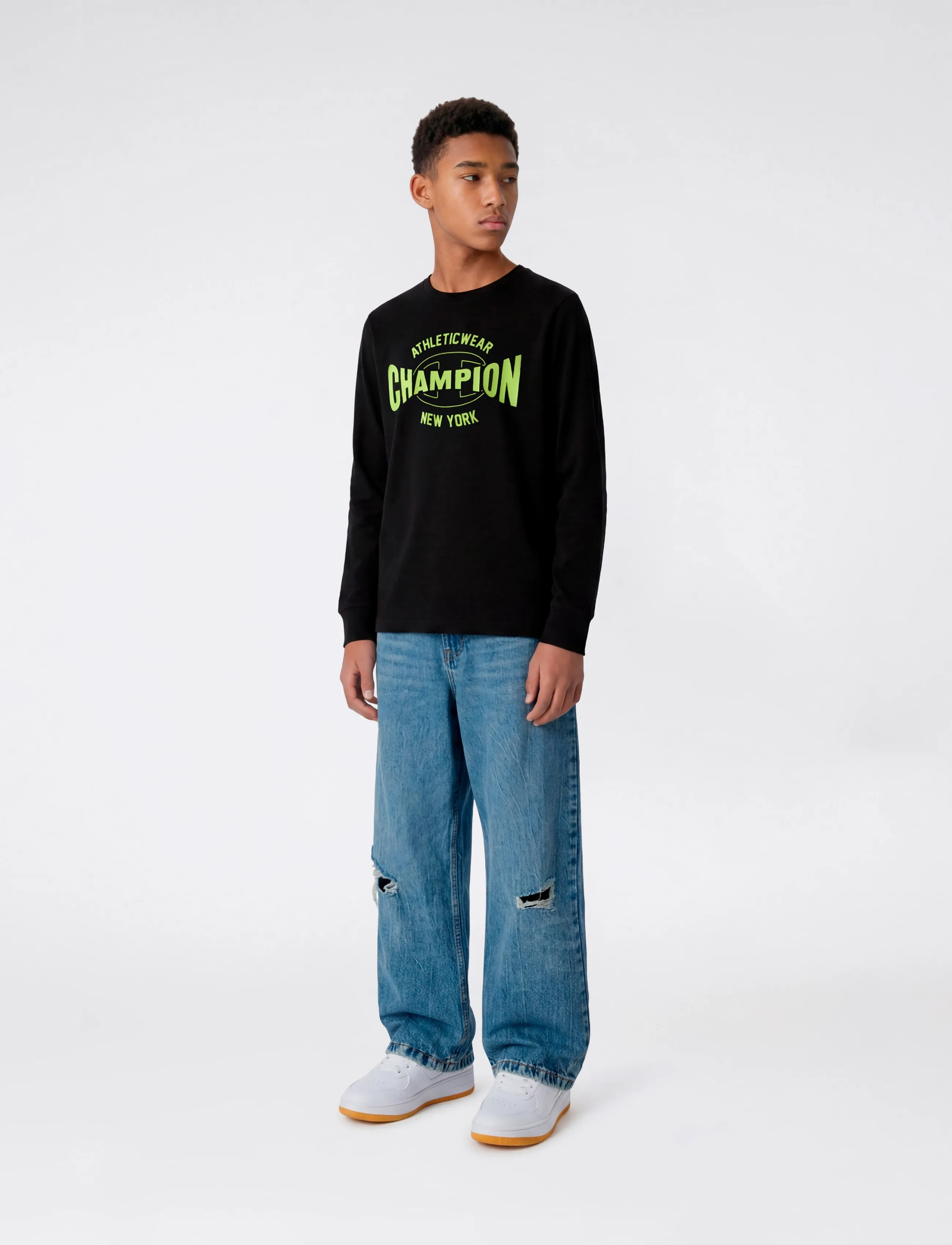 Champion - LS Tee - long-sleeved t-shirts - kk002-nbk - 4