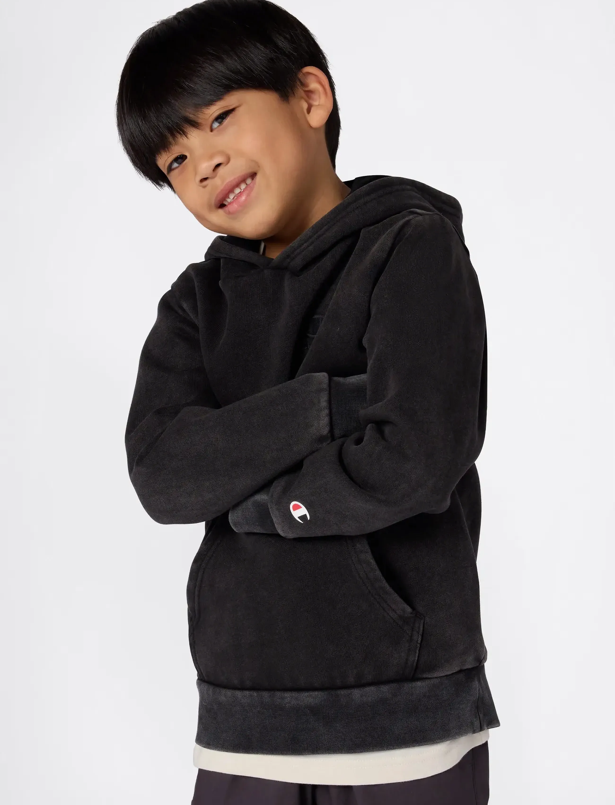 Champion Hooded Sweatshirt, Børn, Hættetrøje, Sort, Str: 162-167