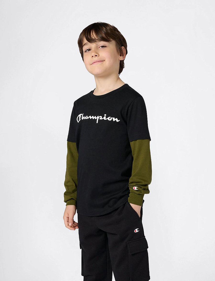 Champion - Long Sleeve T-Shirt - pitkähihaiset t-paidat - kk001-nbk/noxm - 4