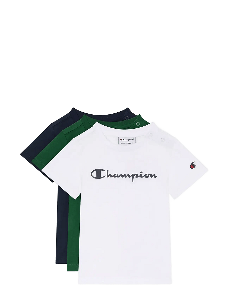 Champion - 3 pack SS Tee - sportiniai marškinėliai - ww001-wht/nny/eden - 0