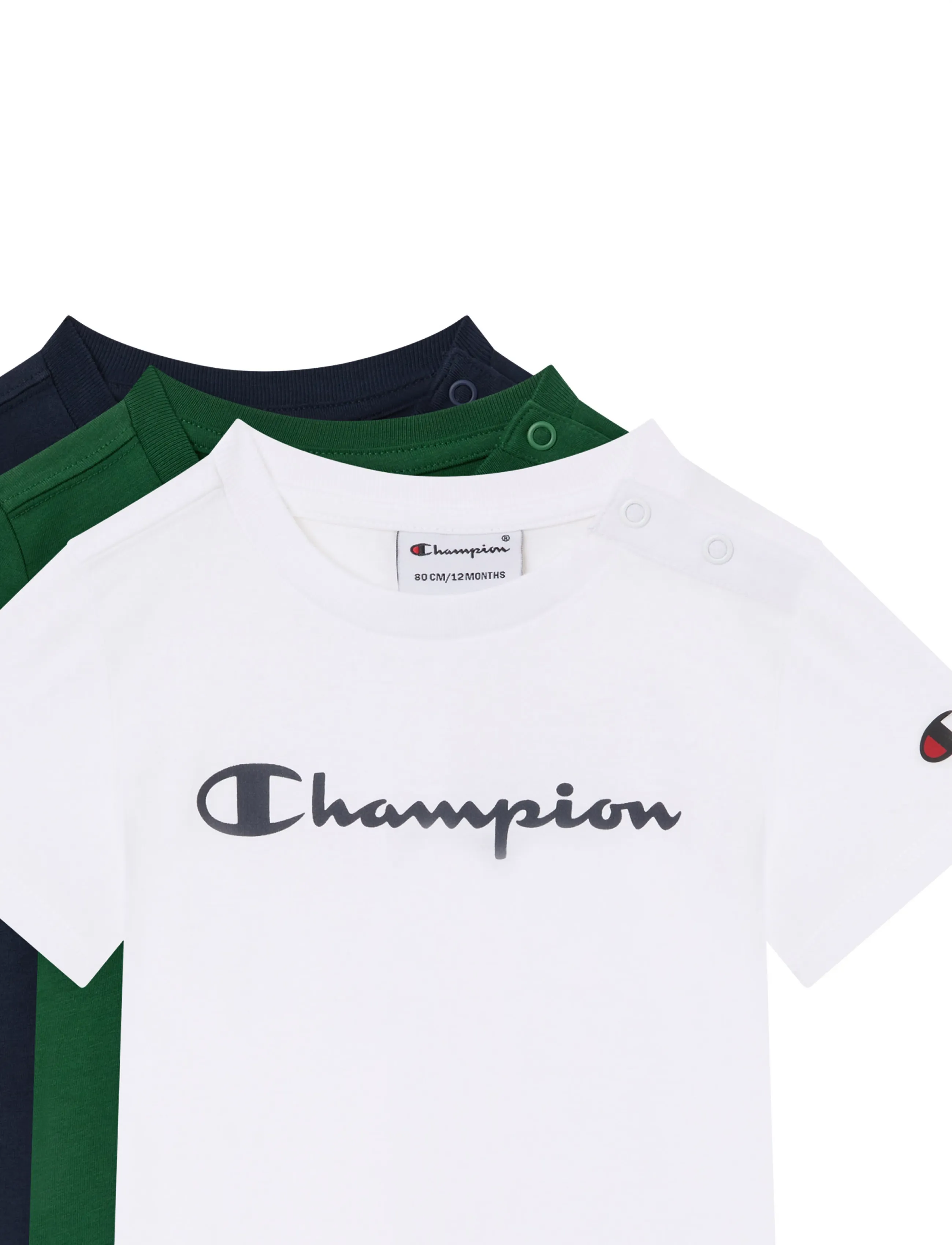 Champion - 3 pack SS Tee - ww001-wht/nny/eden - 2