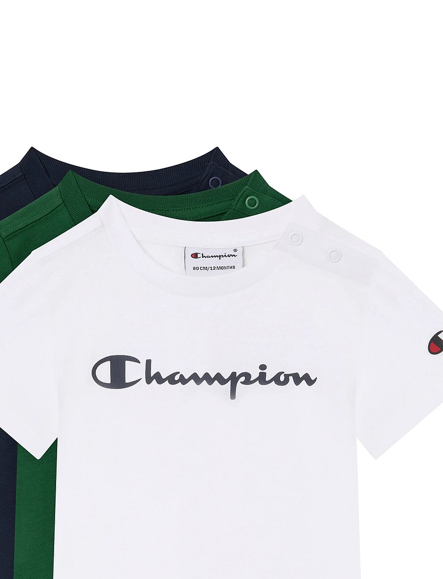 Champion - 3 pack SS Tee - sportiniai marškinėliai - ww001-wht/nny/eden - 2