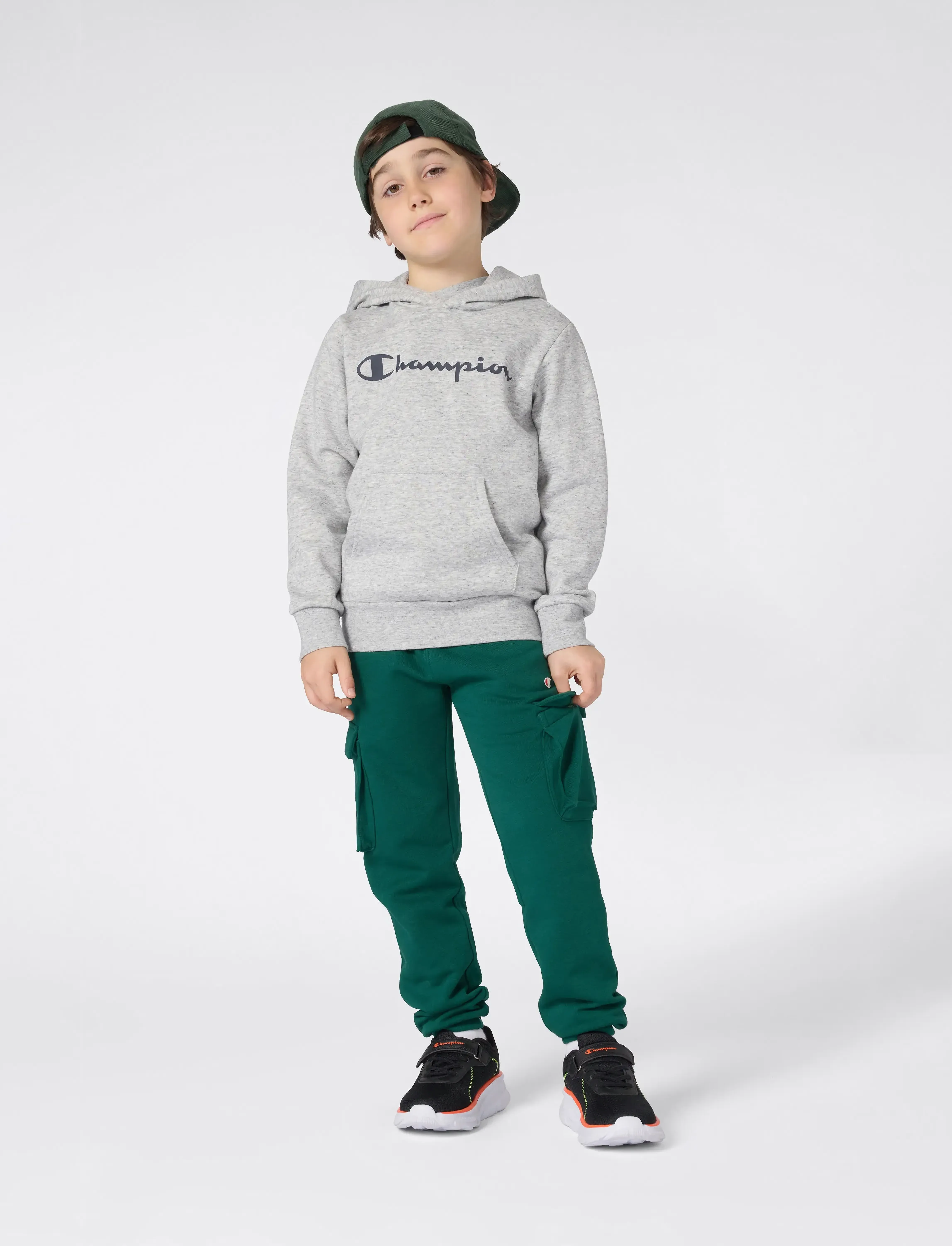 Champion Hooded Sweatshirt, Børn, Hættetrøje, Grå, Str: 162-167