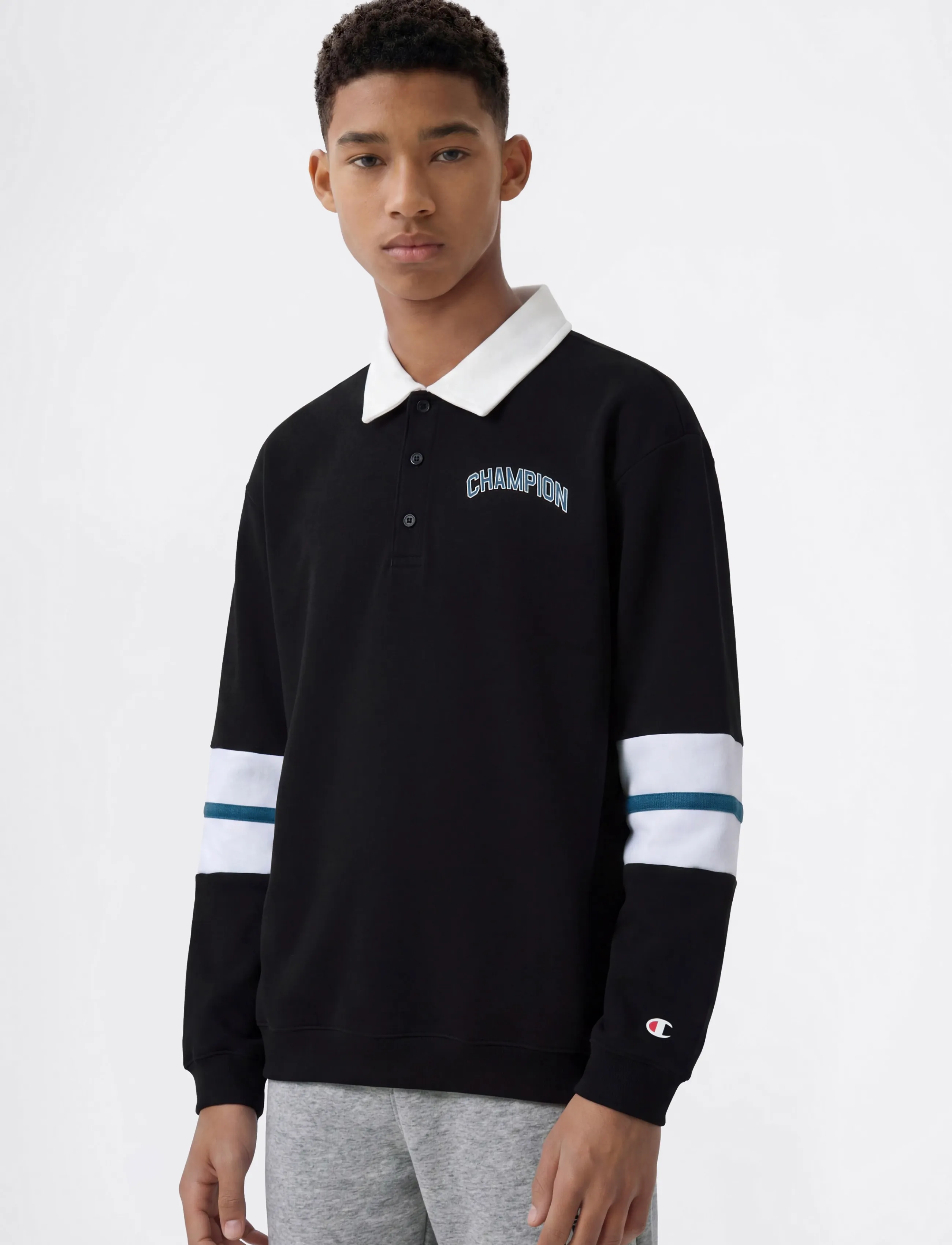 Champion Polo Neck Sweatshirt - Sweatshirts - KK001-NBK / black