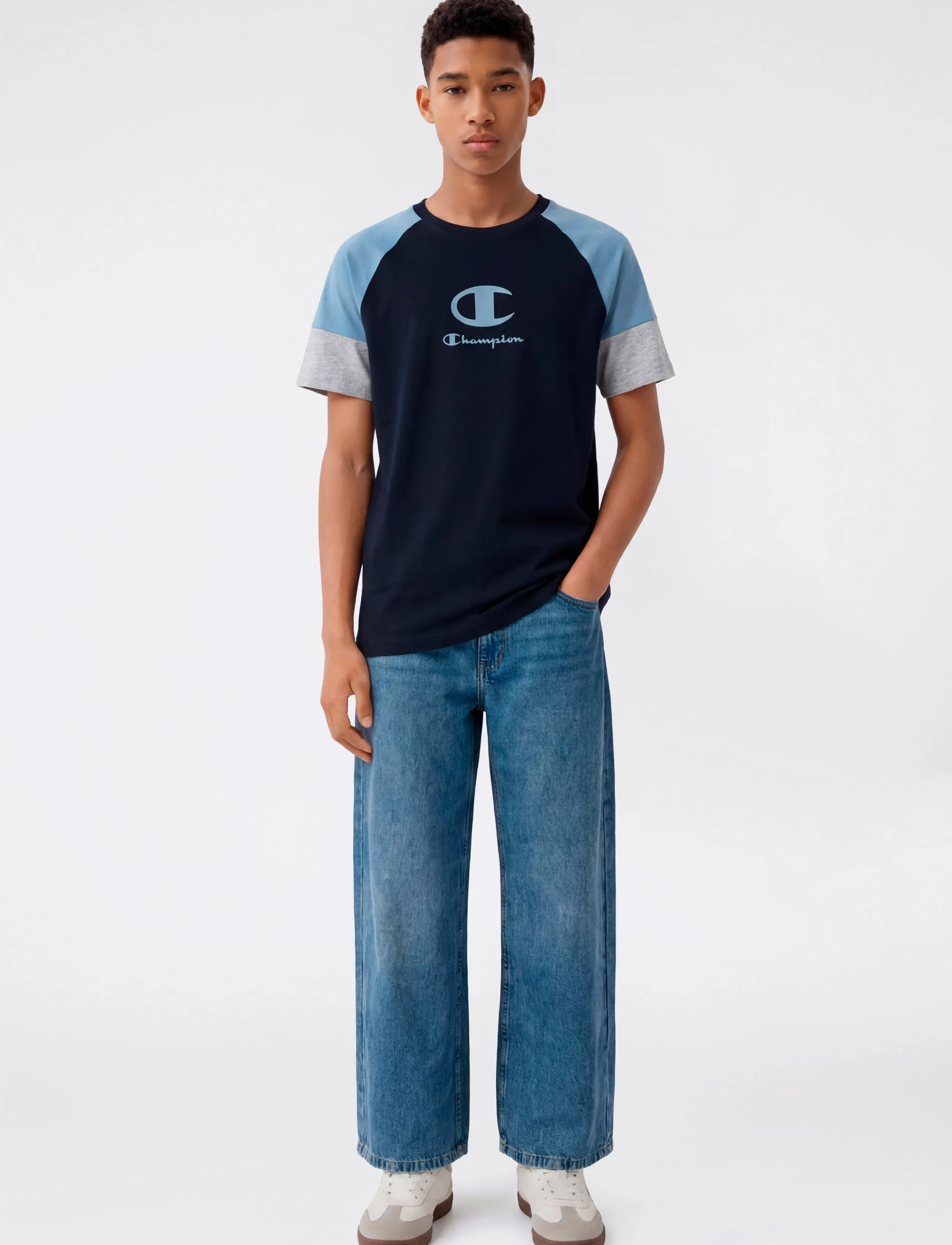 Champion SS Tee - T-särgid - BS501-NNY/WDWB/NOXM / navy