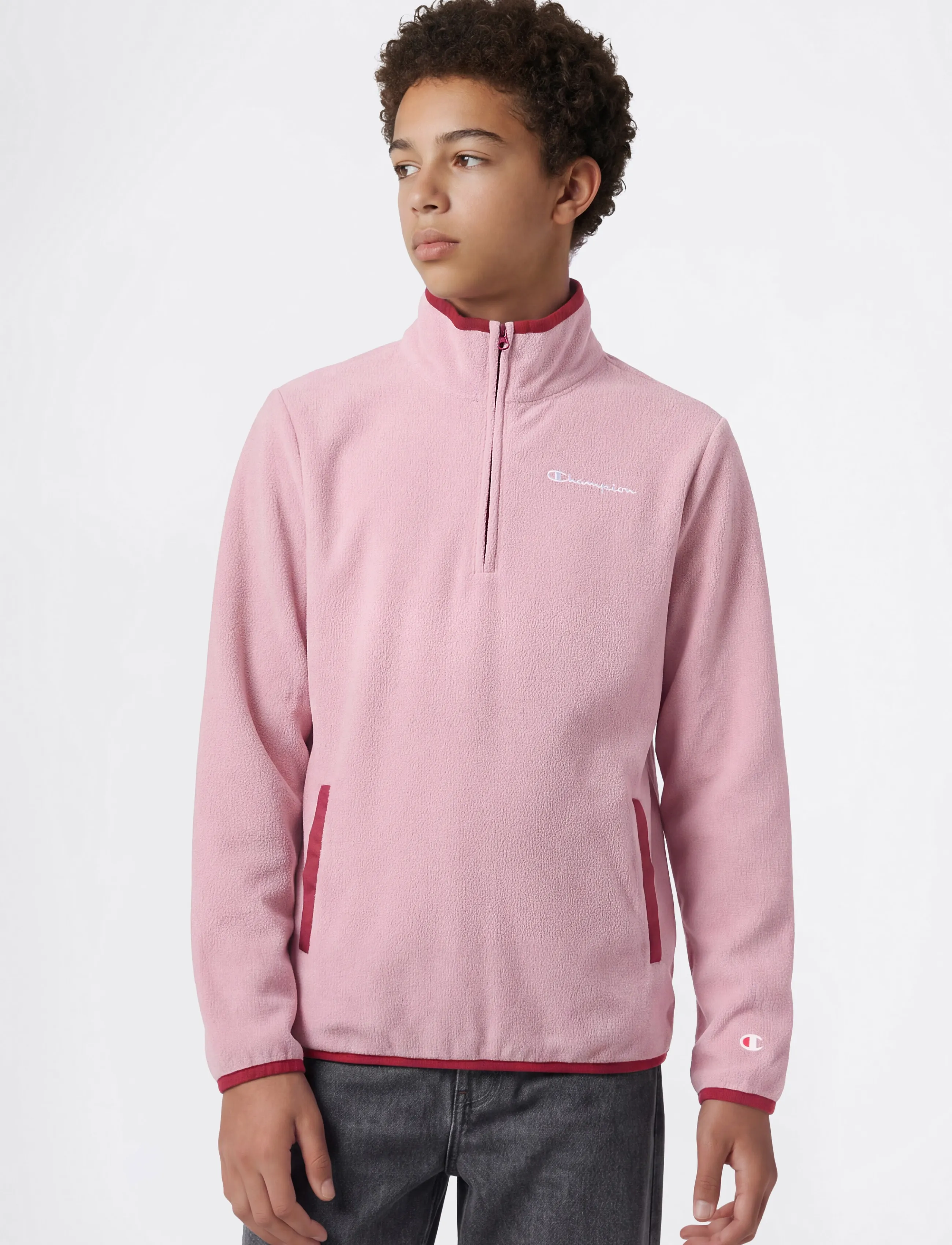 Champion Half Zip Top - Sweatshirts & Hoodies - PS090-BIR/TBR / pink/rose