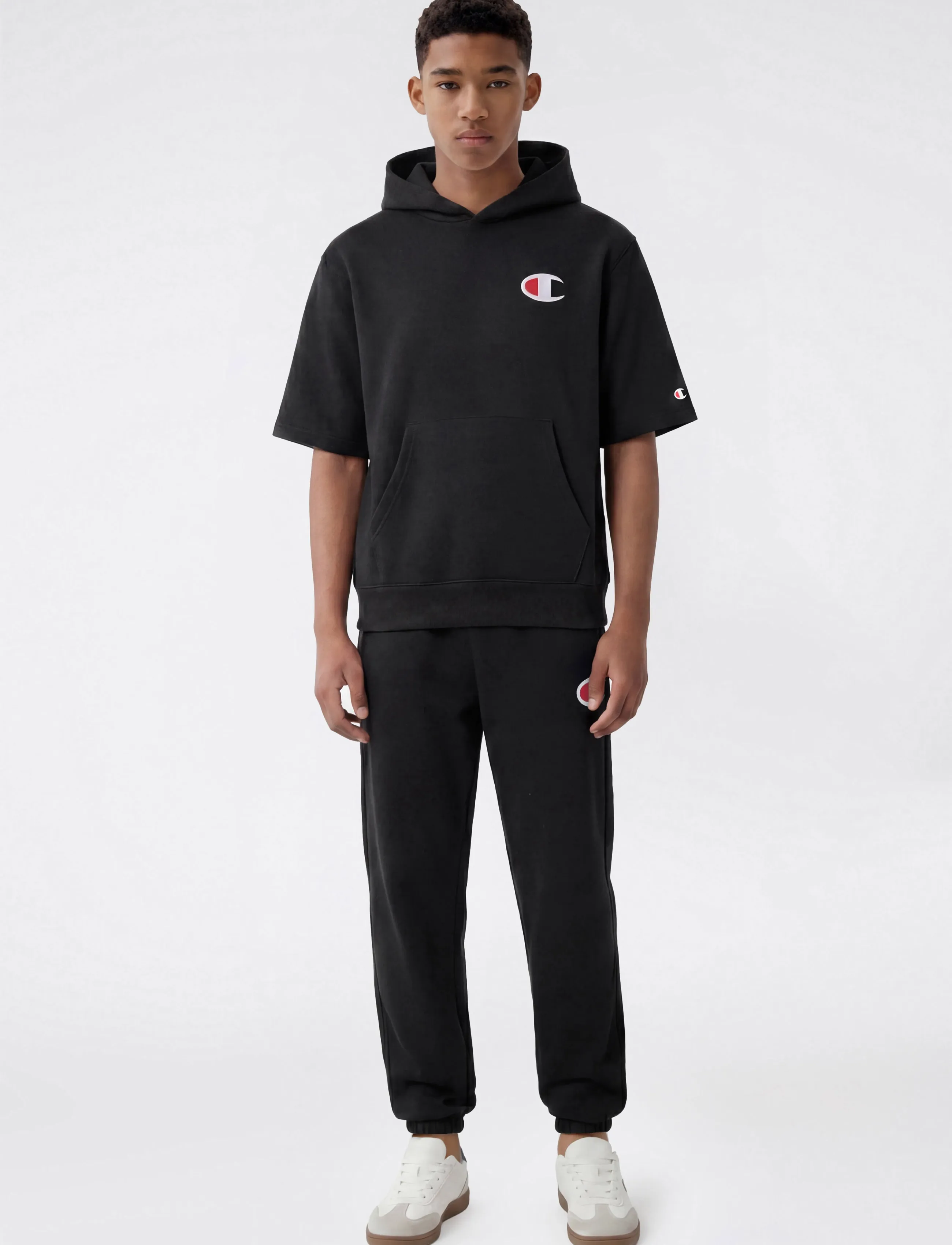 Champion Elastic Cuff Pants, Joggingbukser Med Elastisk Kant, Sort, Str: 126-131