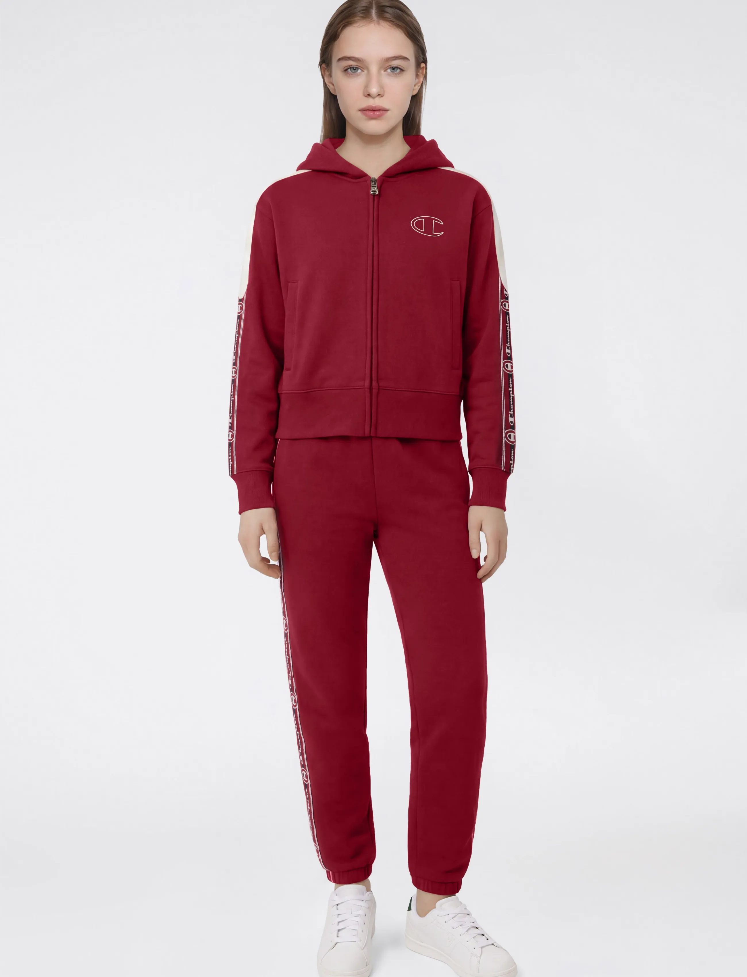 Champion Full Zip Hoodie Sweatshirt - Kapuzenpullover - RS508-TBR/EGT / burgundy