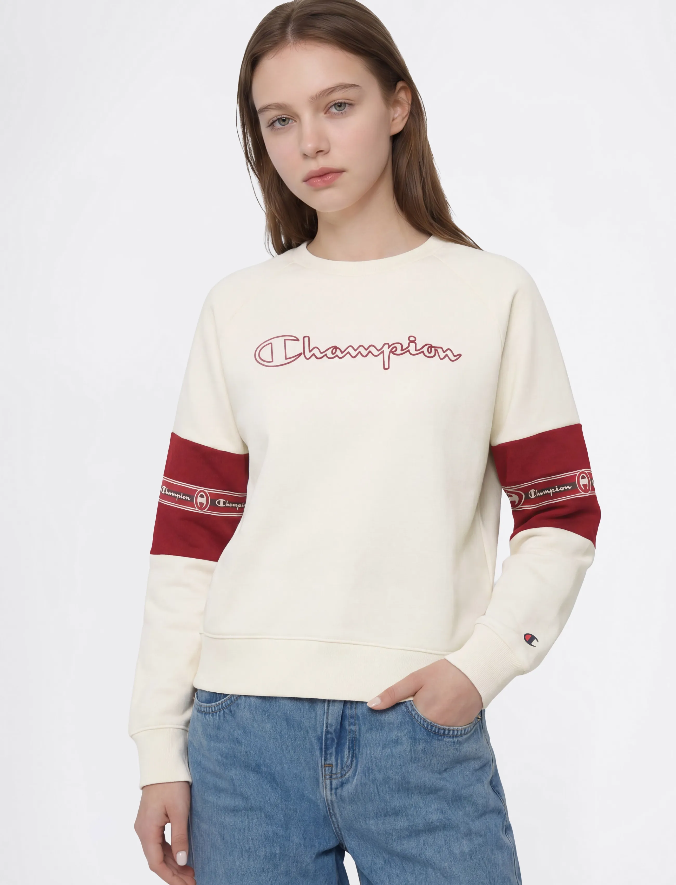 Champion Crewneck Sweatshirt, 174-179, Cream, Sweatshirts & Hættetrøjer > Sweatshirts, Børn