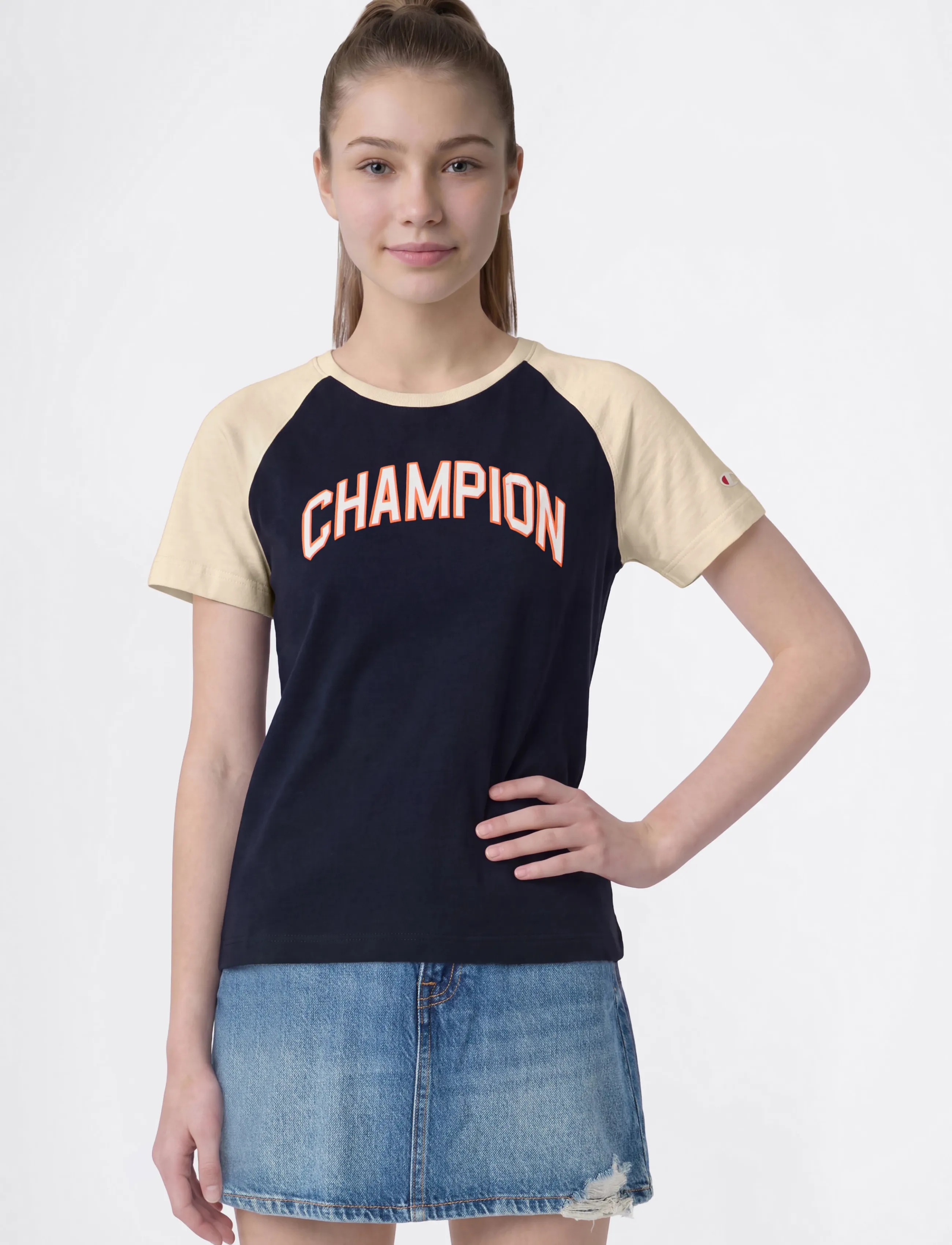 Champion SS Tee - Oberteile & T-Shirts - BS501-NNY/LWO / navy