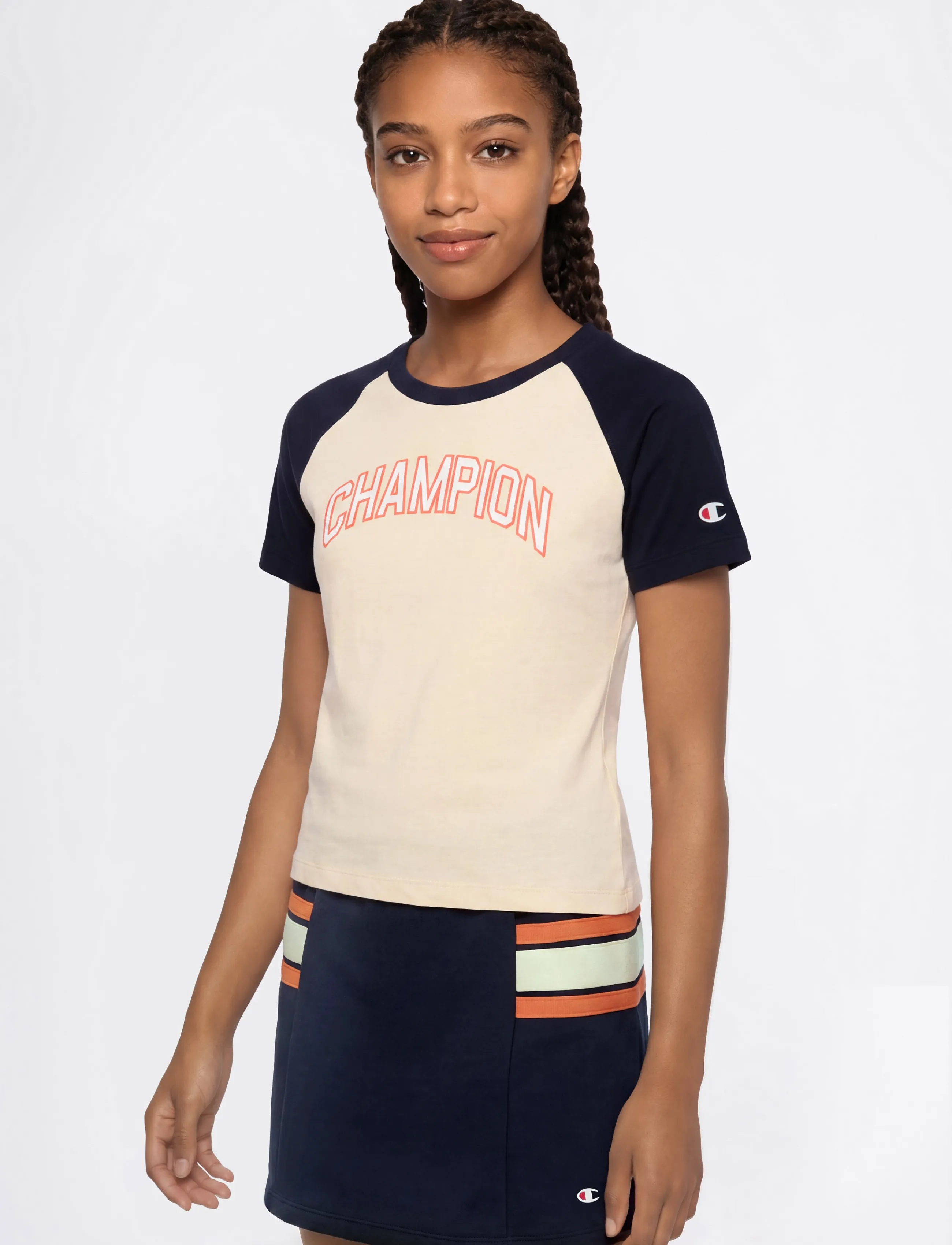Champion SS Tee - Oberteile & T-Shirts - YS175-LWO/NNY / cream