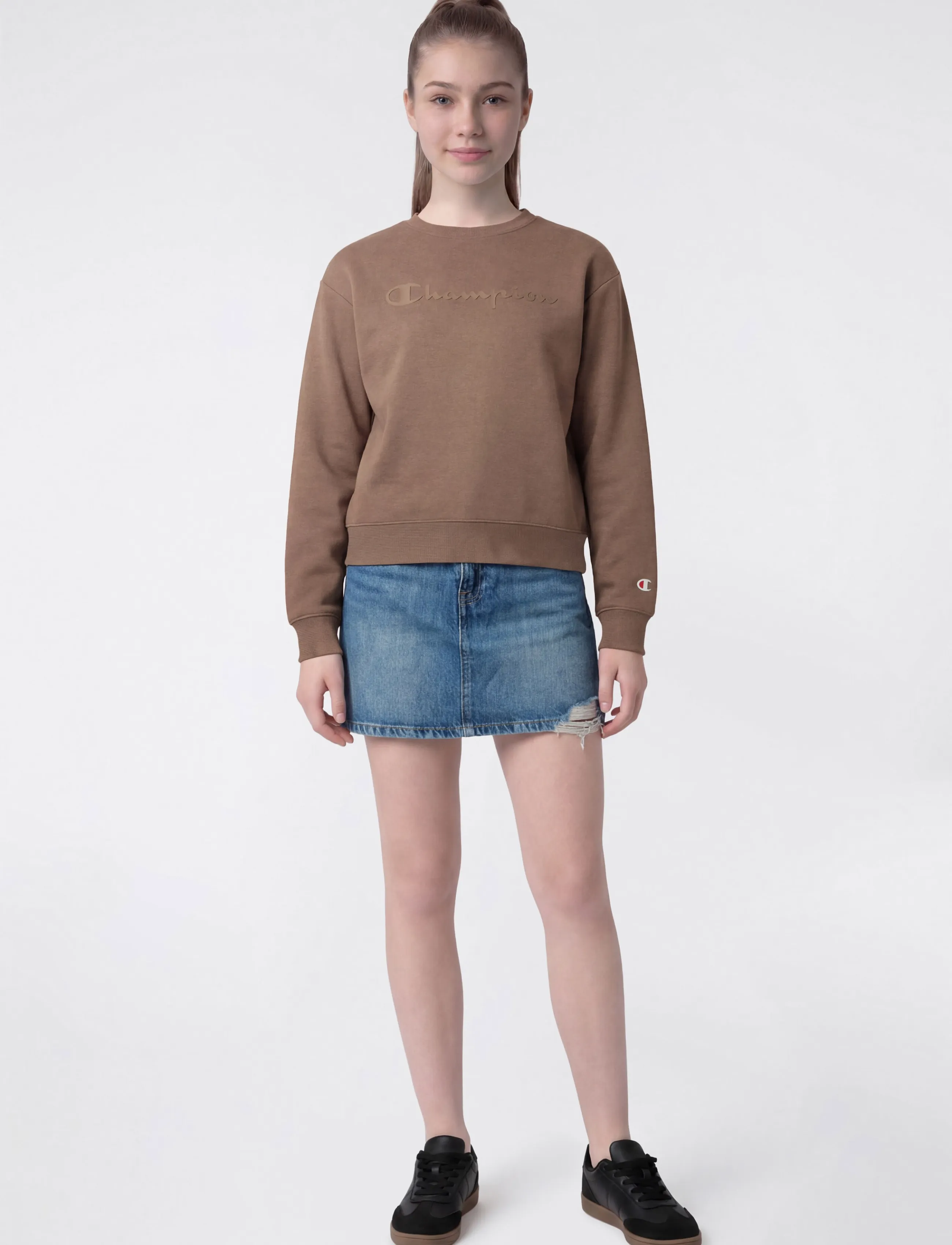 Champion Crewneck Sweatshirt, 114-119, Sweatshirts & Hoodies, Braun - Sweatshirts, Kinder