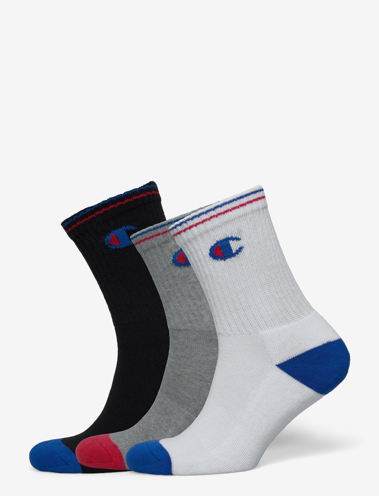 Champion - 3pk Crew Socks - laveste priser - kk001-nbk/wht/oxgm -ns - 0