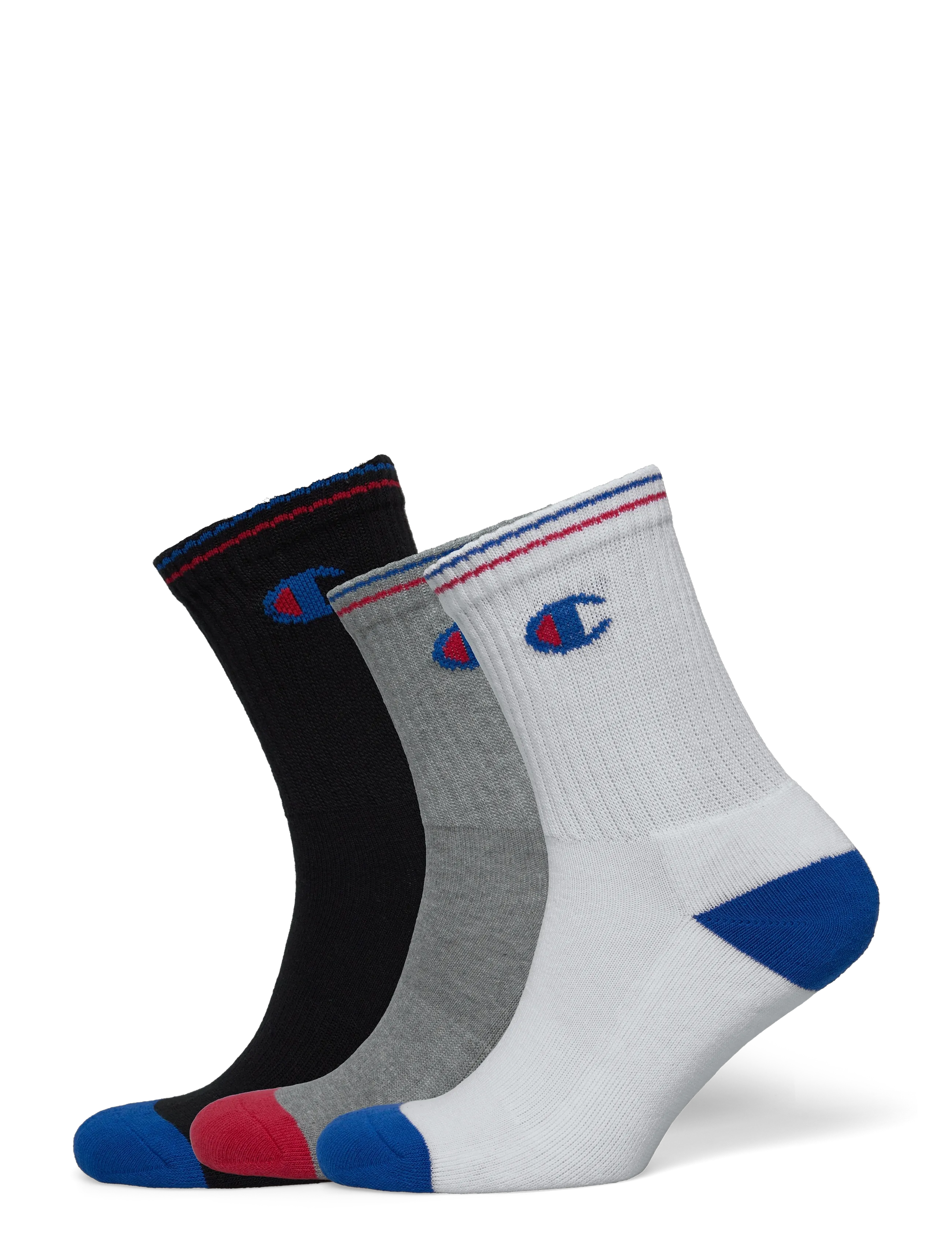 3pk Crew Socks - KK001-NBK/WHT/OXGM -NS