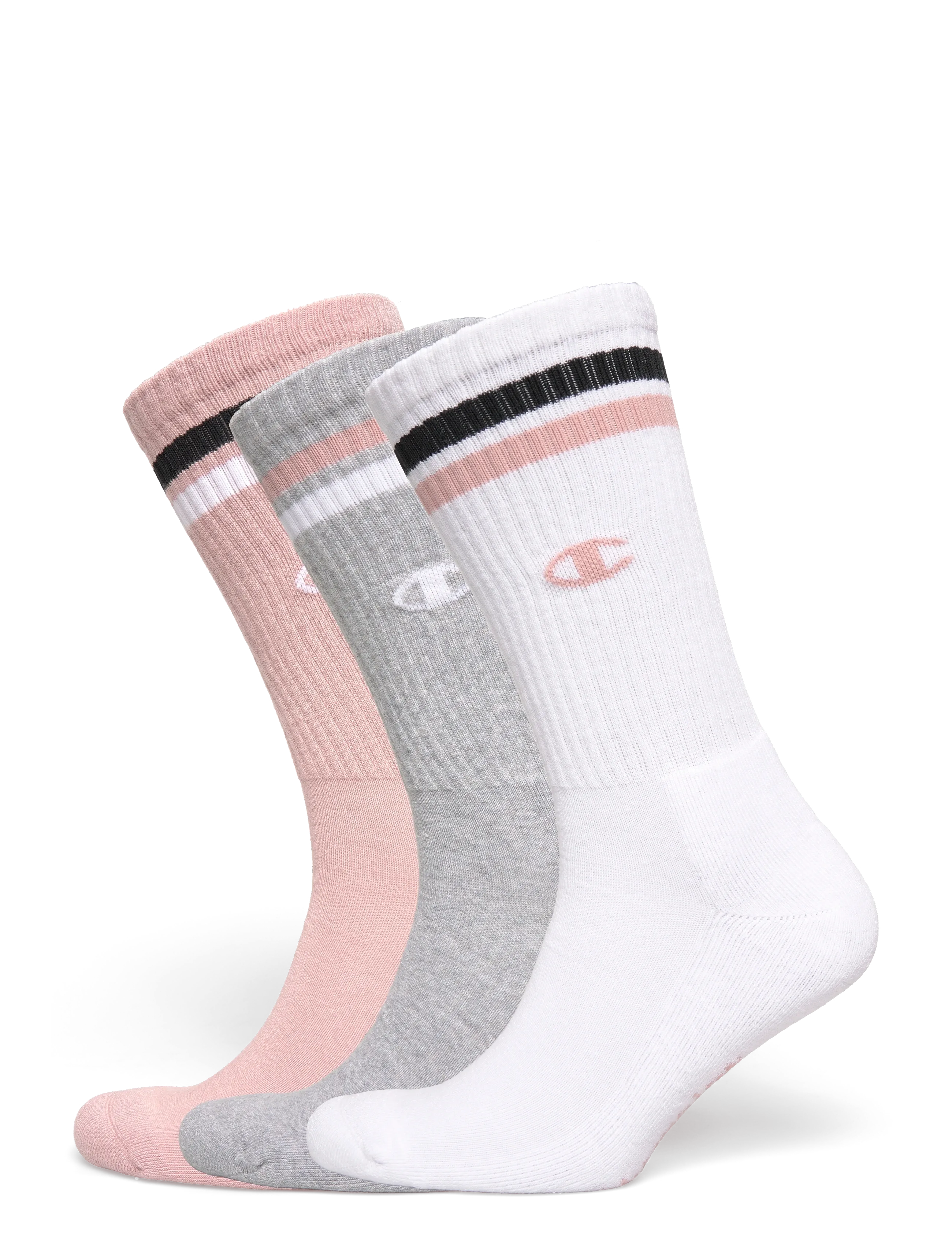 Champion 3pk Crew Socks - Underwear - PS124-PLMV/WHT/N / white