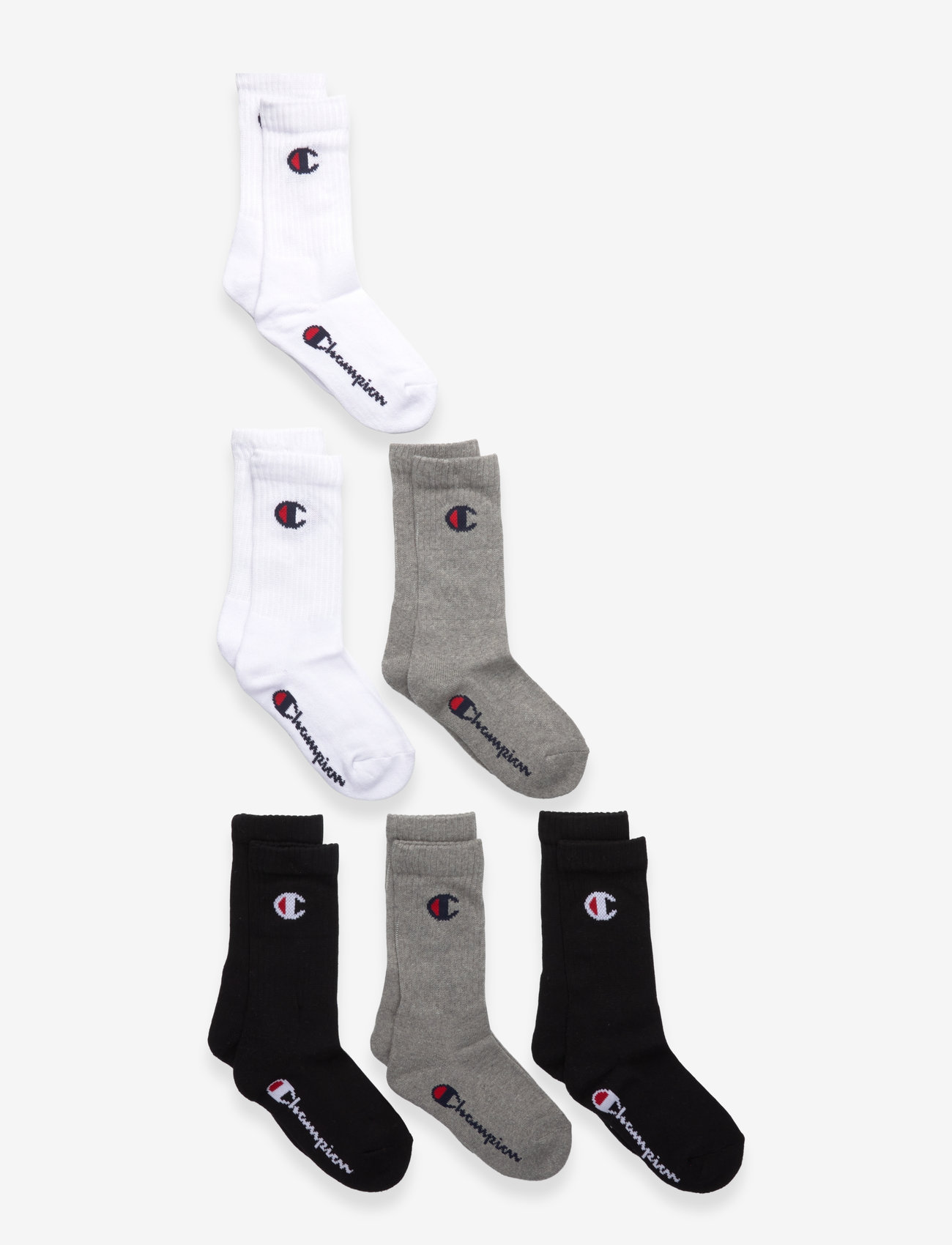 Champion - 6pk Crew Socks - em006-oxgm/oxgm/wht/wht/nbk/nbk-ns - 0
