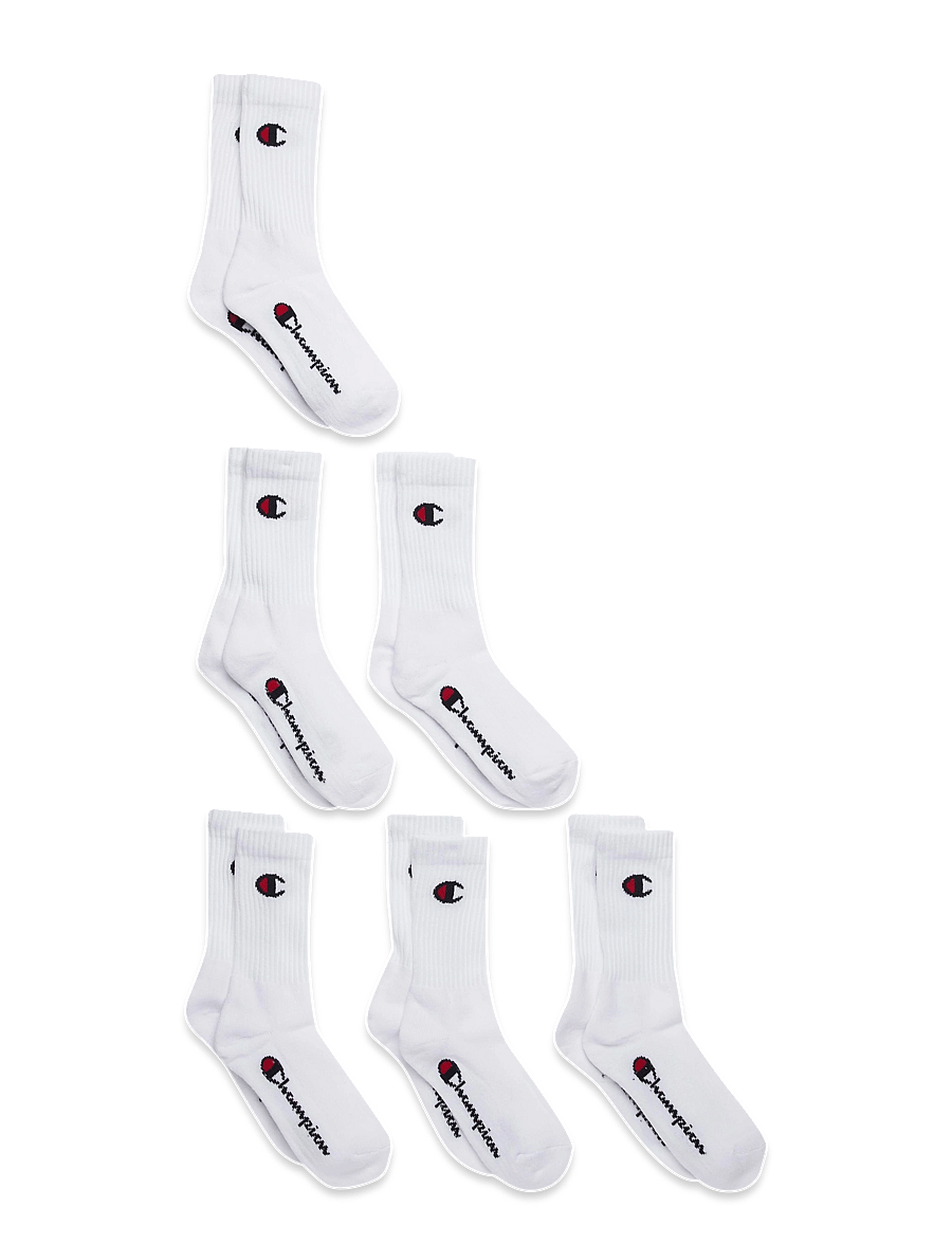 Champion - 6pk Crew Socks - strømper - ww001-wht/wht/wht/wht/wht/wht-ns - 0