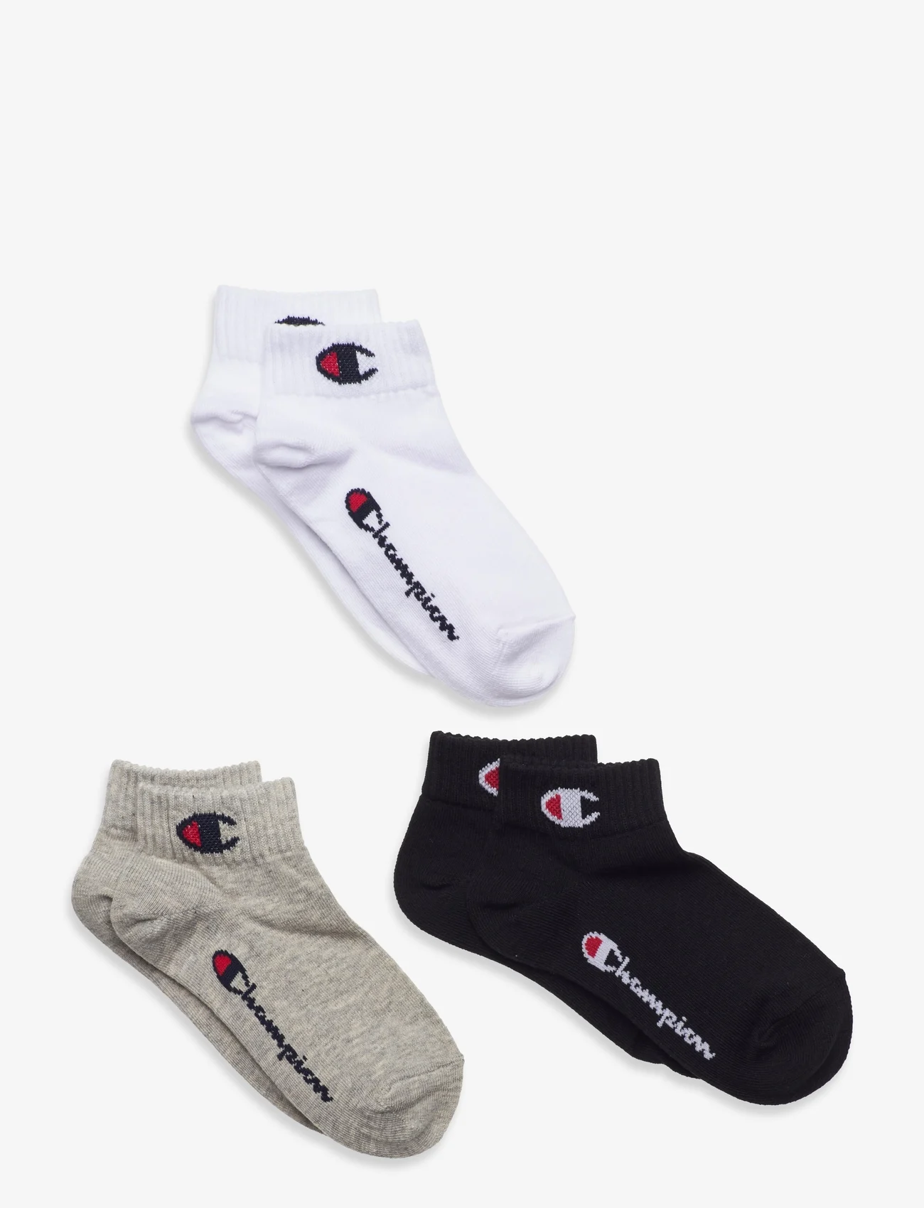 Champion - 3pk Quarter Socks - najniższe ceny - gray melange light - 0
