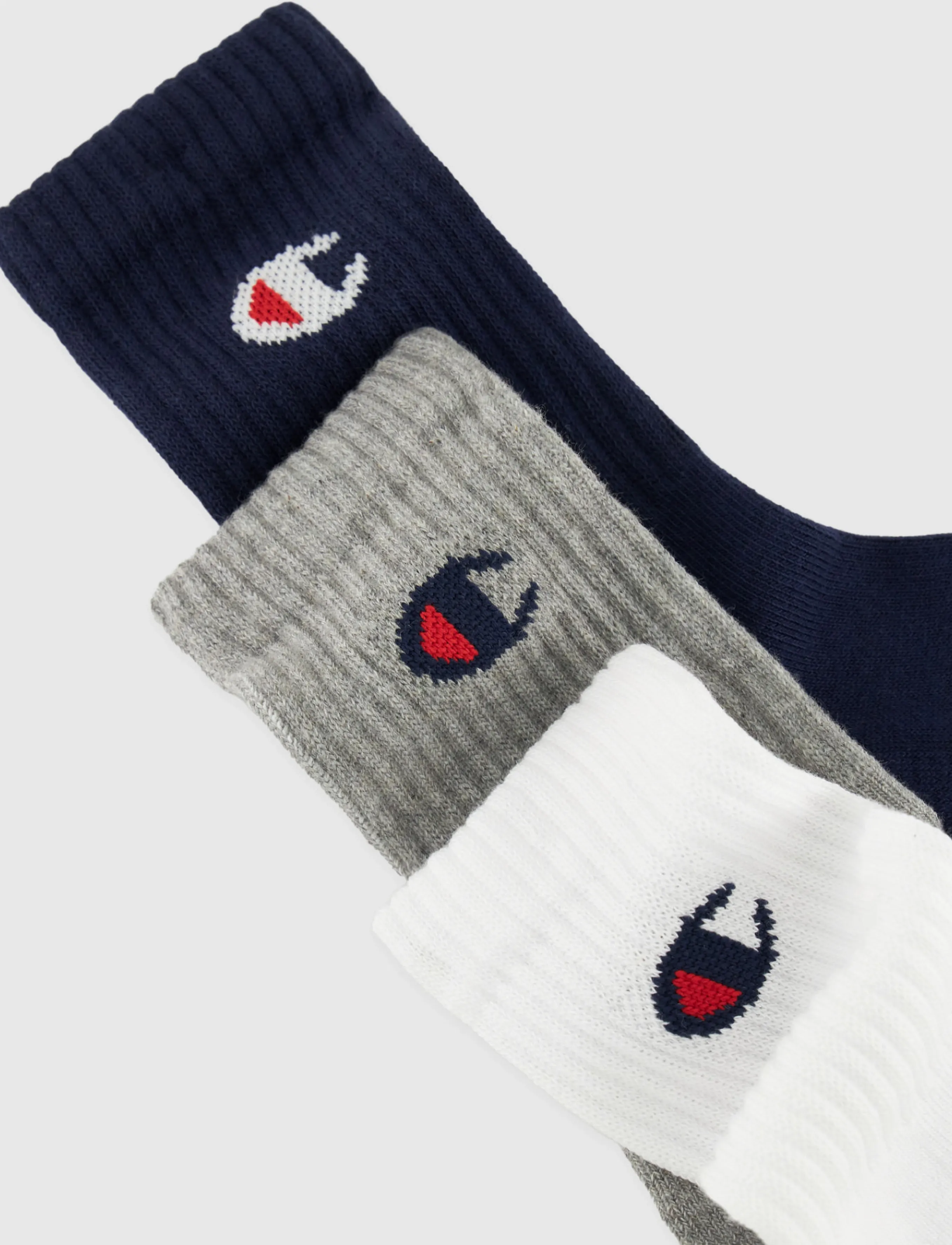 Champion - 3pk Crew Socks - strømper - bs517-nny/wht/oxgm-ns - 1