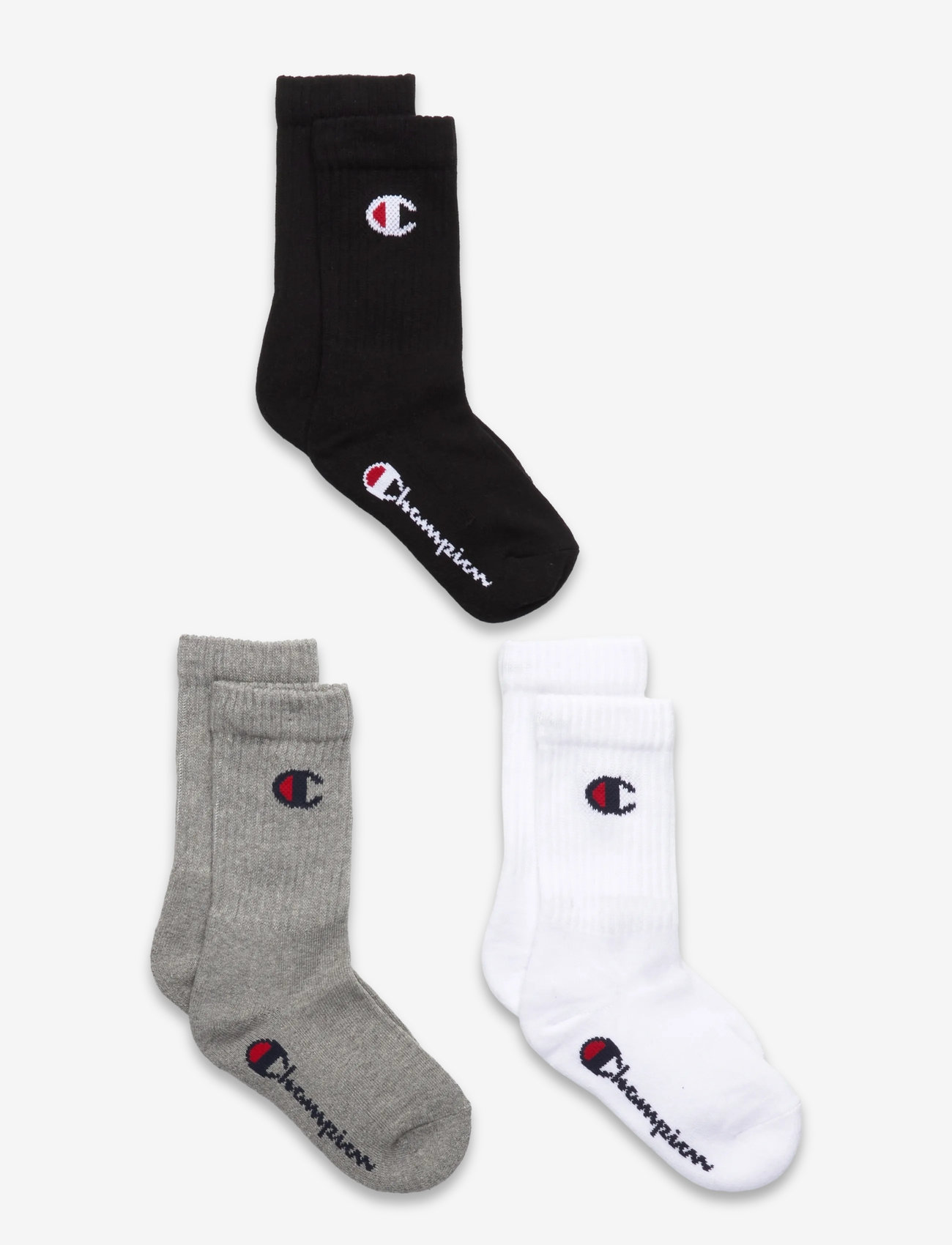 Champion - 3pk Crew Socks - em006-oxgm/wht/nbk-ns - 0