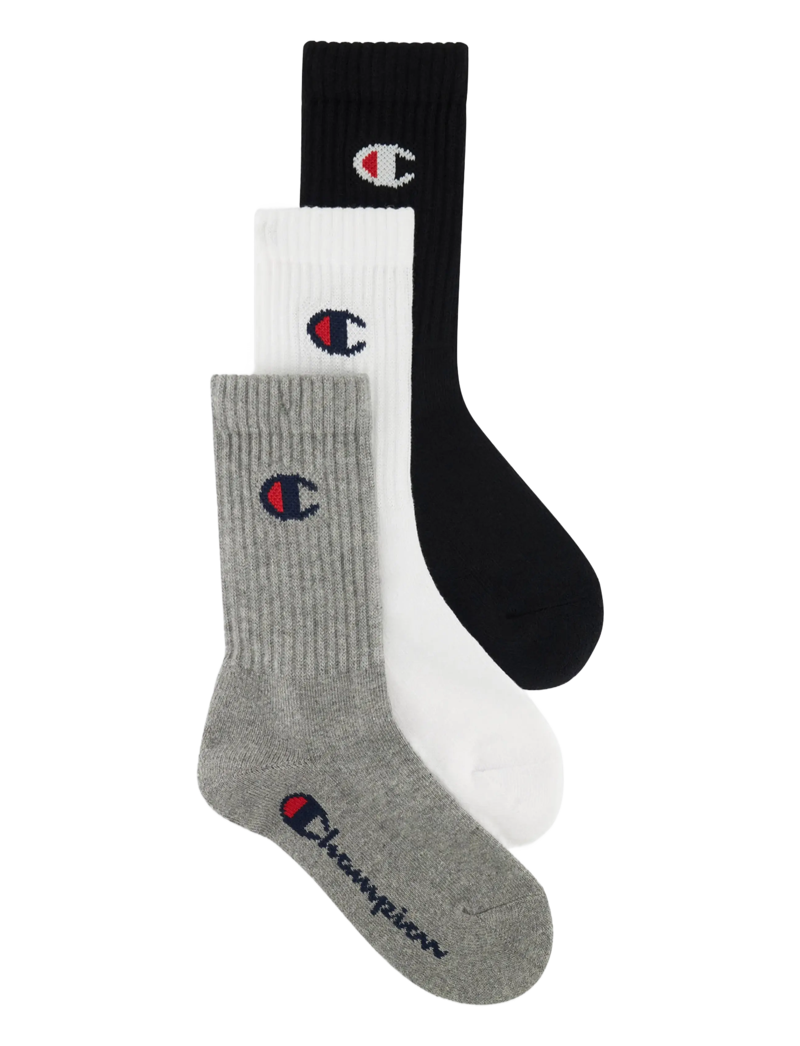 Champion 3pk Crew Socks - Strømper & Strømpebukser - EM006-OXGM/WHT/NBK-NS / multi