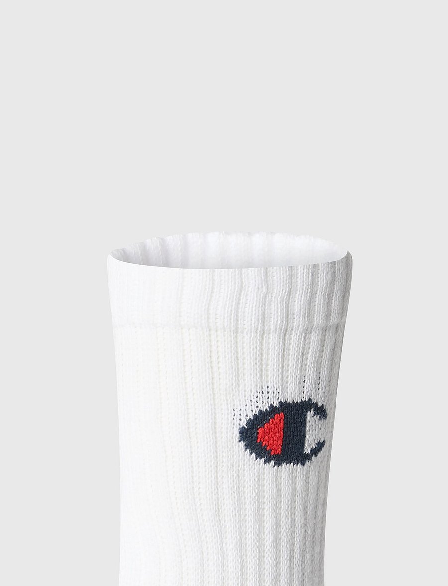 Champion - 3pk Crew Socks - strømper - ww001-wht/wht/wht-ns - 3