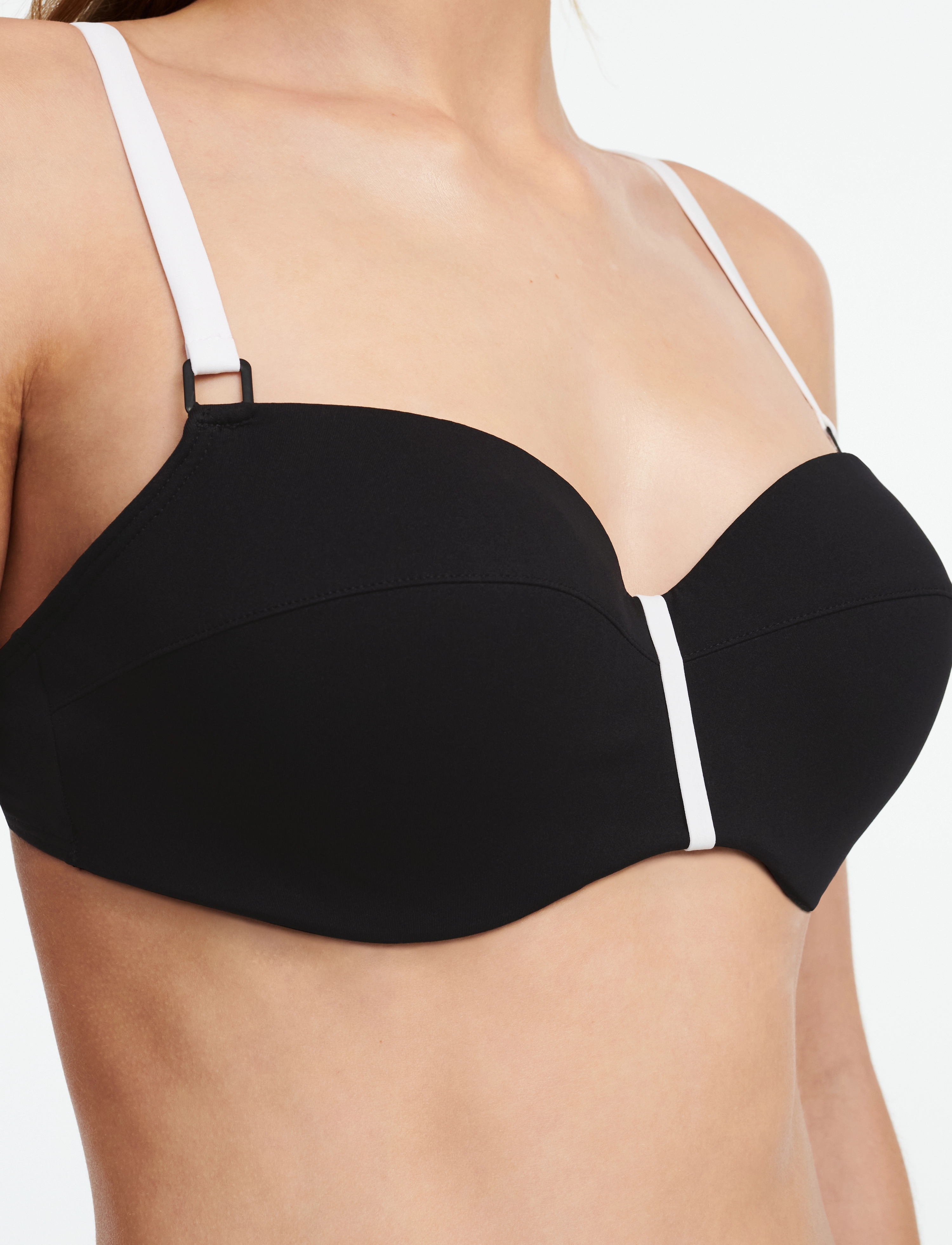 Chantelle Beach - Authentic Bikini Half-cup memory bra - black / white - 4