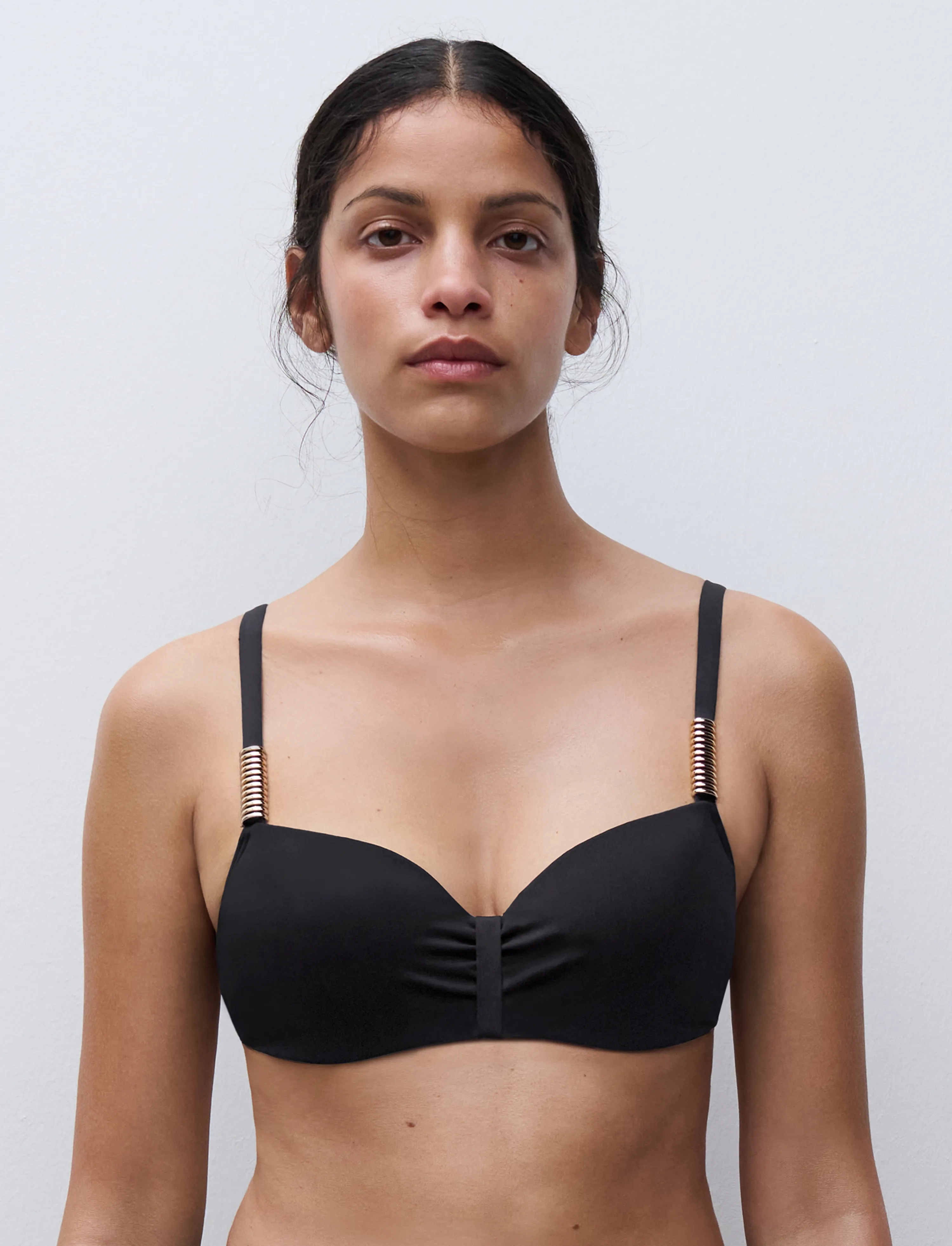 Chantelle Beach Icon T-Shirt Underwired, C x 85, Black, Bikinitoppe > Bandeau-Bikinitoppe, Dame