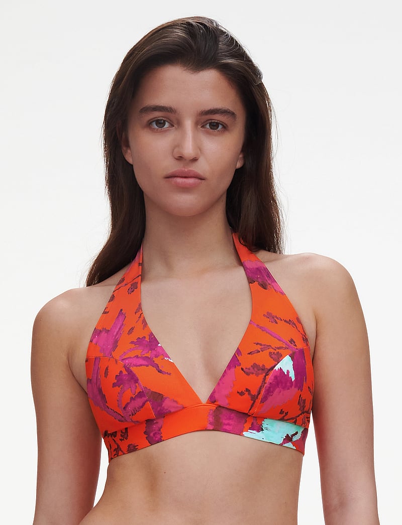 Chantelle Beach - ICON Wirefree triangle spacer bra - trekantsbikinier - painted flowers - 2
