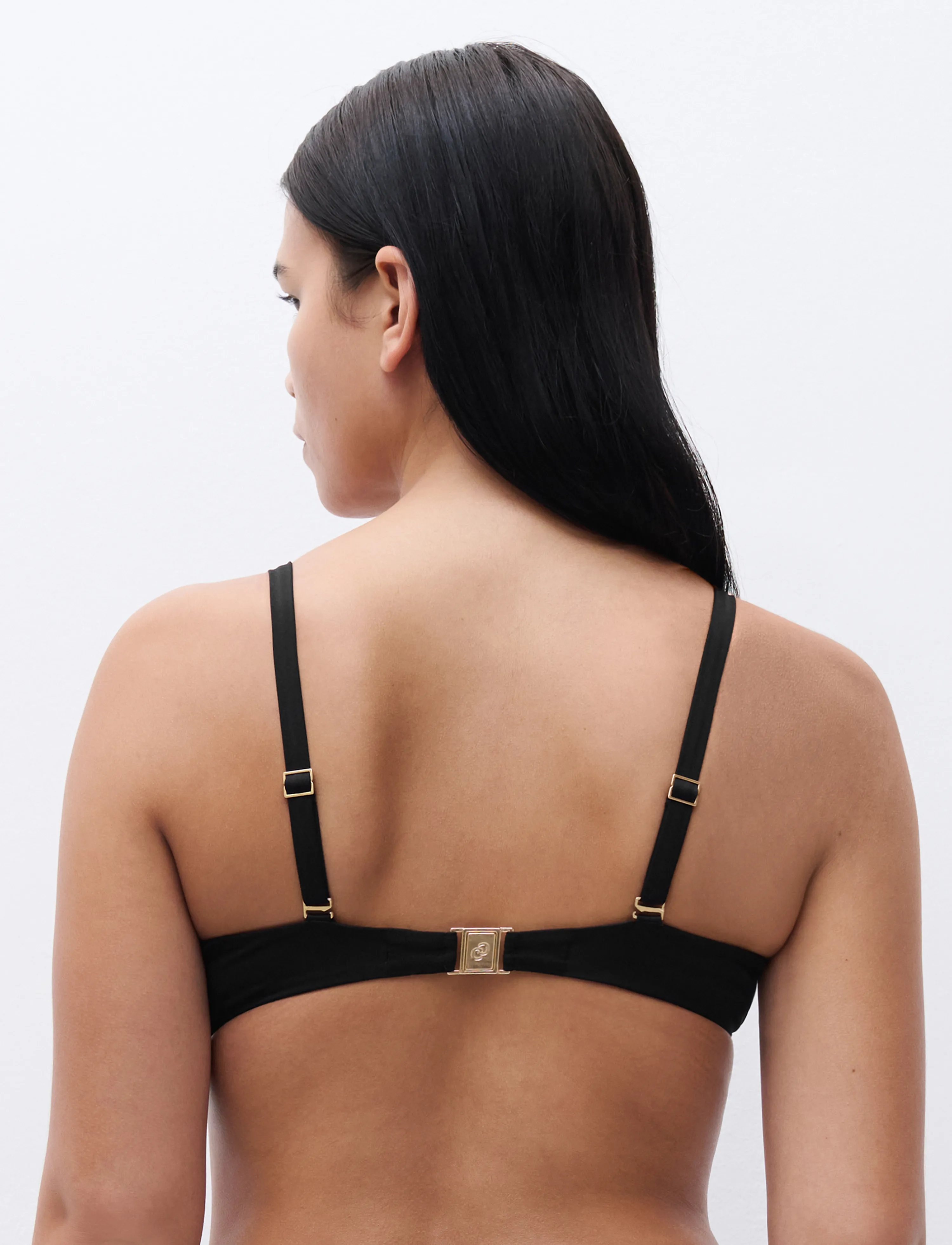 Chantelle Beach - Eclipse swimwear plunge bra - kaarituelliset bikinit - black - 4