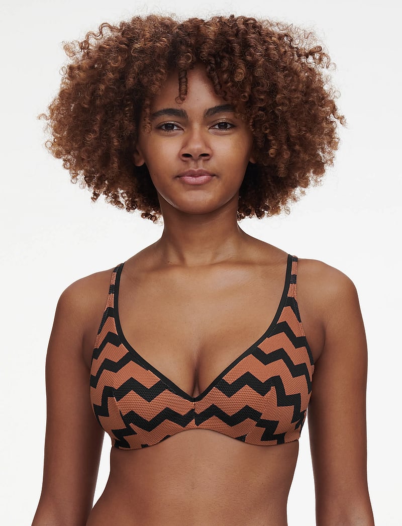 Chantelle Beach - Totem swimwear plunge bra - bikini overdele - hypnotic earth - 5