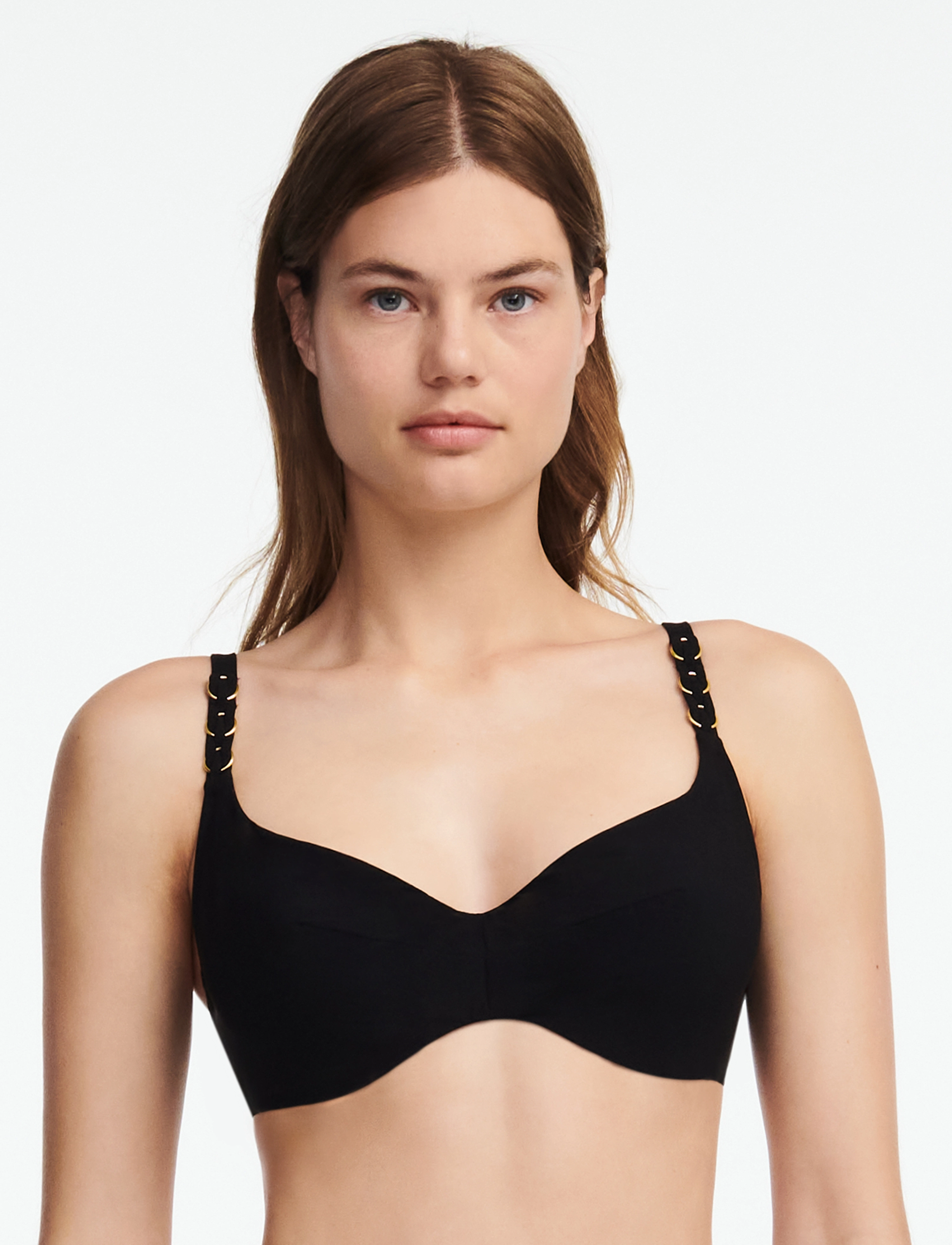 Chantelle Beach Emblem Bikini Covering Underwired Bra, E x 80, Oberteile, Schwarz - Wired Bikinitops, Frauen
