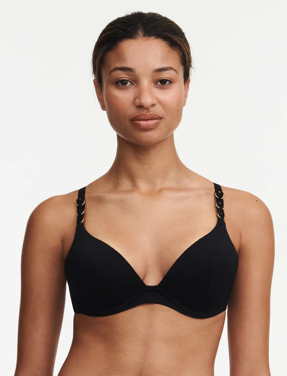 Chantelle Beach - Emblem Bikini Push-up bra - pakeliamos bikinio liemenėlės - black - 0