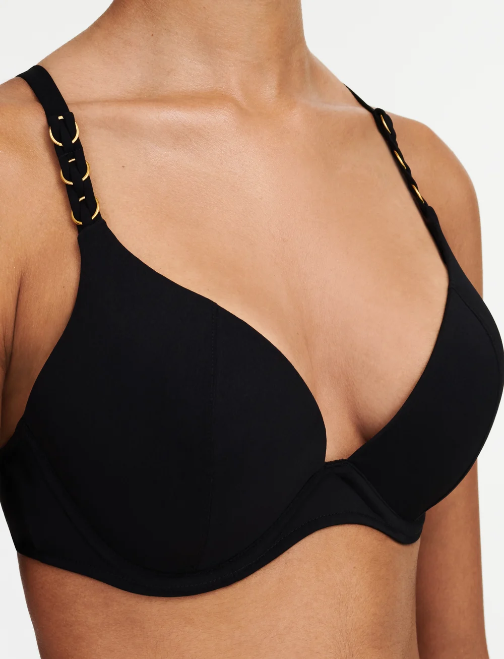 Chantelle Beach - Emblem Bikini Push-up bra - pakeliamos bikinio liemenėlės - black - 3