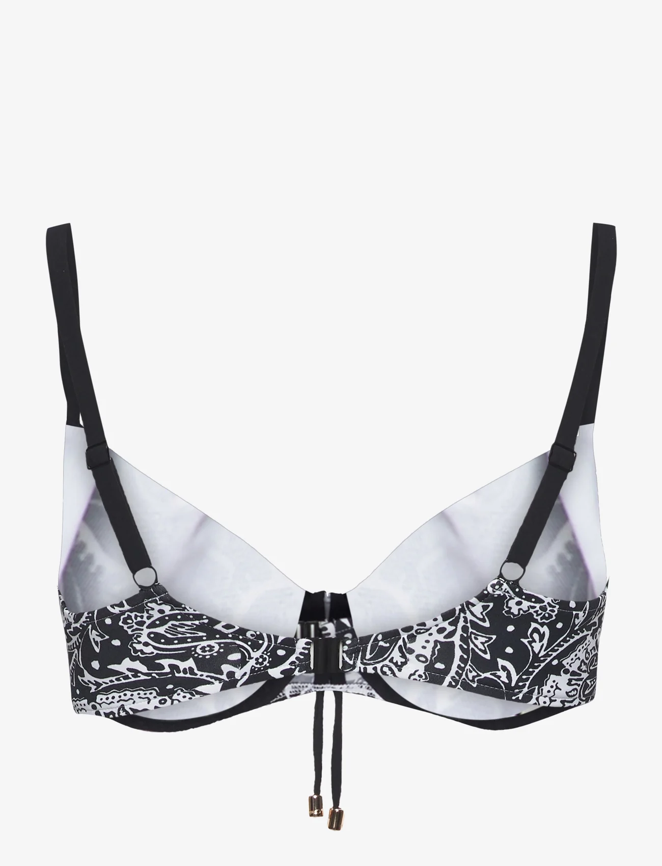Chantelle Beach - Flowers Bikini Covering underwired bra (adjustable) - kaarituelliset bikiniyläosat - black flowers - 1
