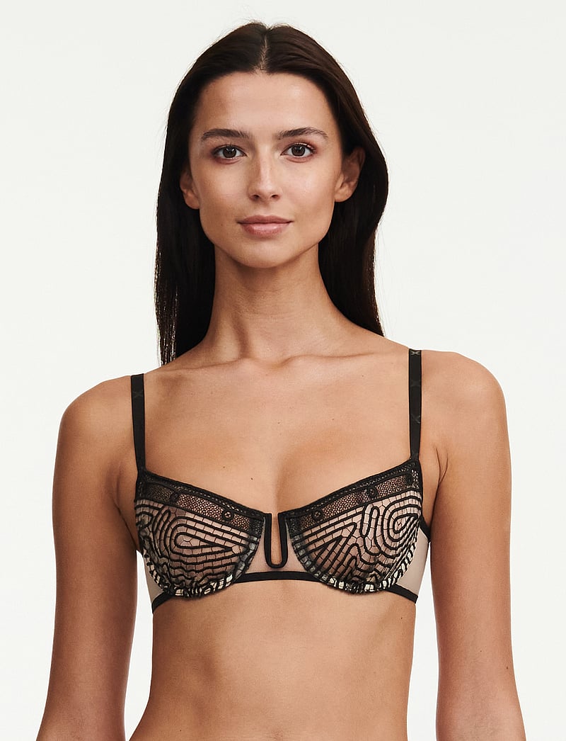 Chantelle X - Vibrate Half-Cup Foam Bra - balconette bh:ar - black / nude - 3