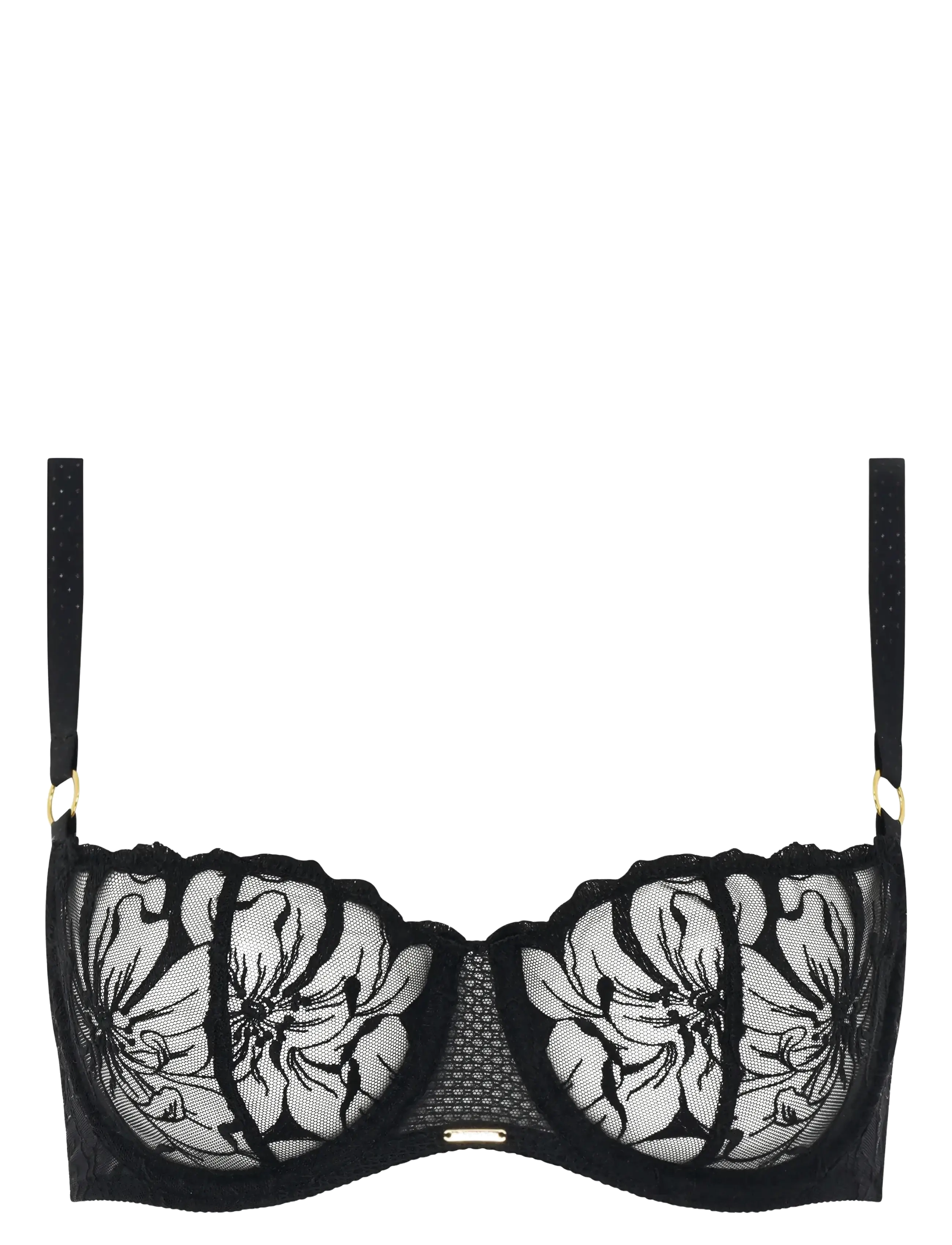 Fleurs Signature Half-cup balcony bra - BLACK