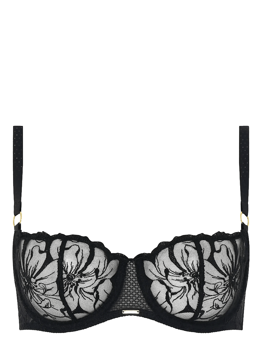 CHANTELLE - Fleurs Signature Half-cup balcony bra - balconette tipa krūšturi - black - 1