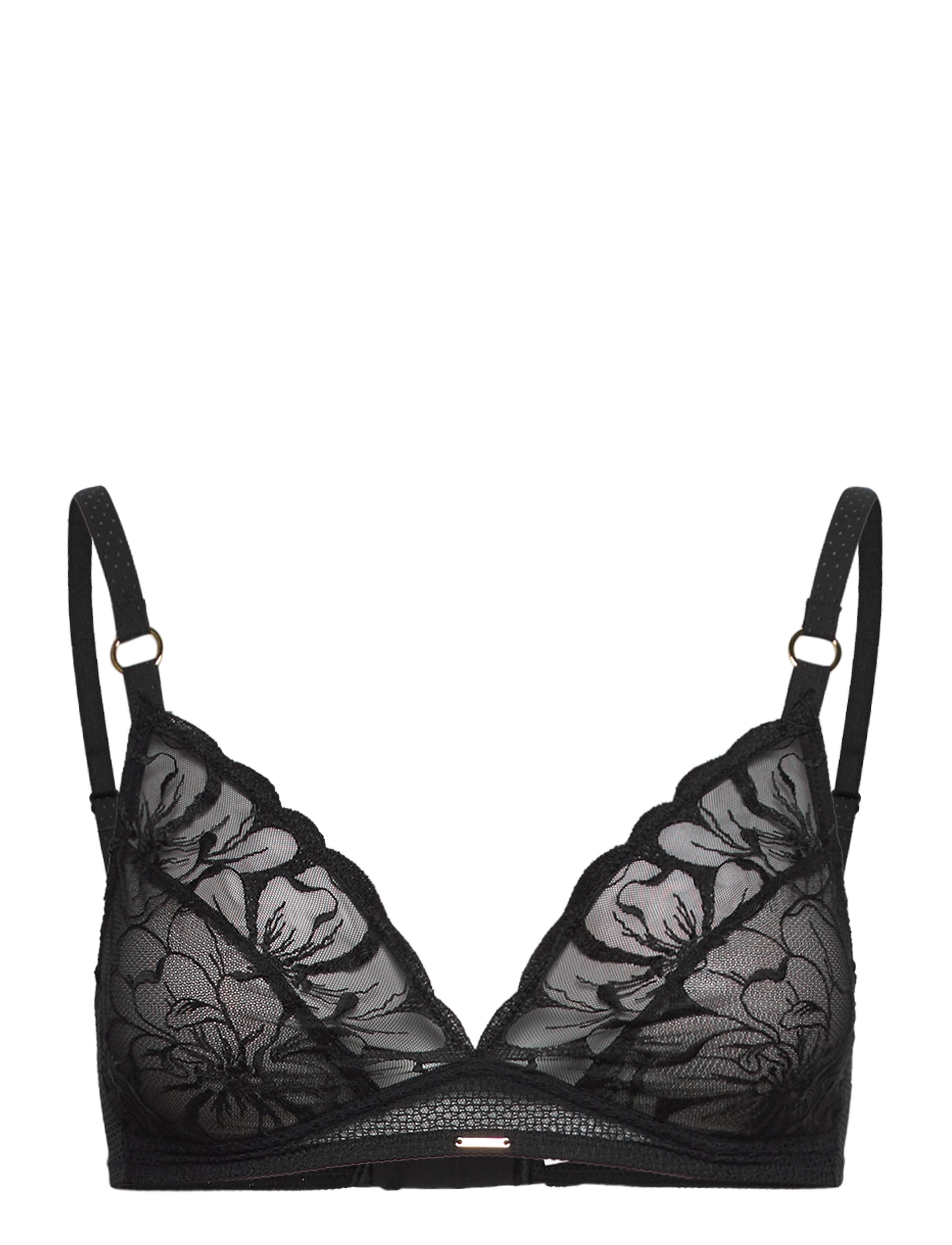 CHANTELLE Fleurs Wirefree triangle bra - Bralette - BLACK / black