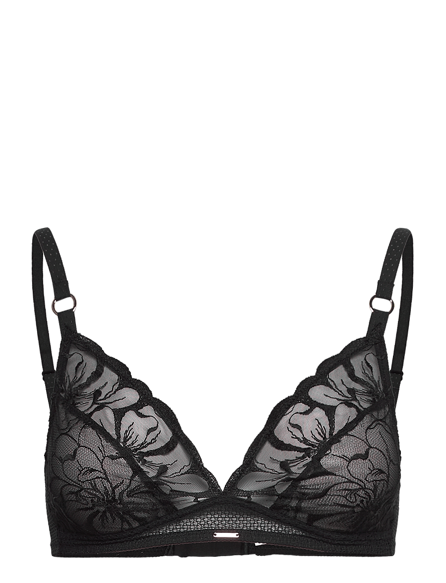 CHANTELLE - Fleurs Wirefree triangle bra - bralette - black - 1