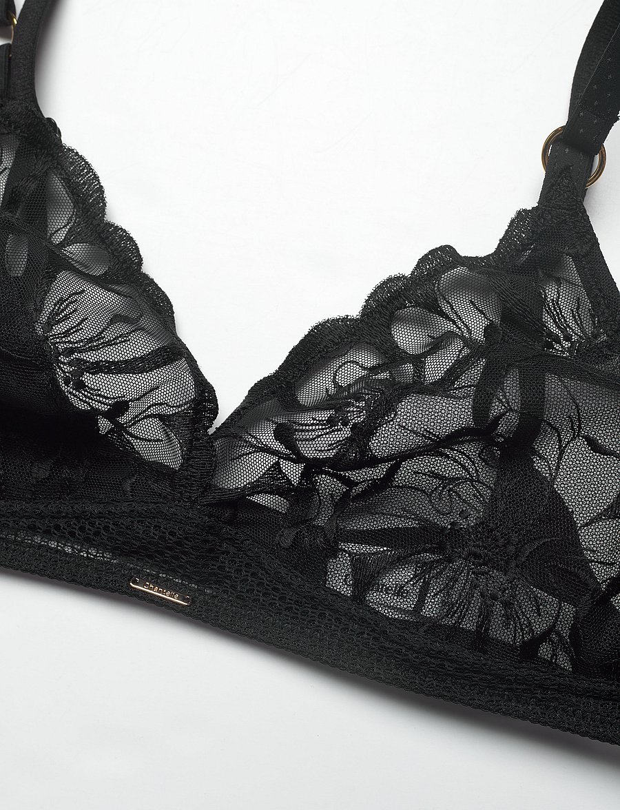 CHANTELLE - Fleurs Wirefree triangle bra - bralette - black - 5