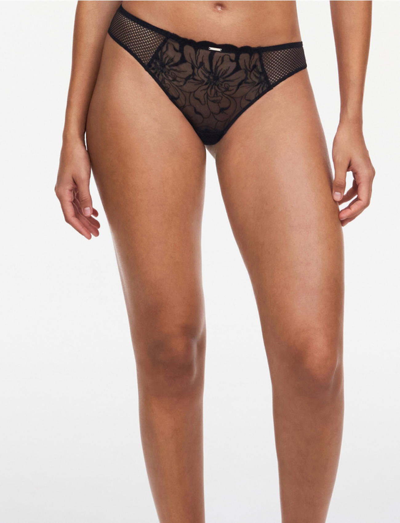 CHANTELLE Fleurs Tanga, 38, Black, Trusser > G-Streng, Dame
