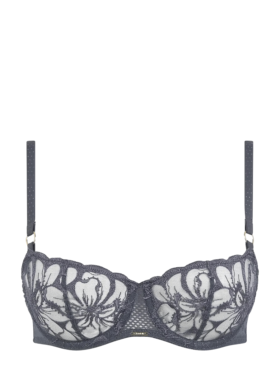 CHANTELLE - Fleurs Half-cup balcony bra - balconette bhs - fancy grey - 1