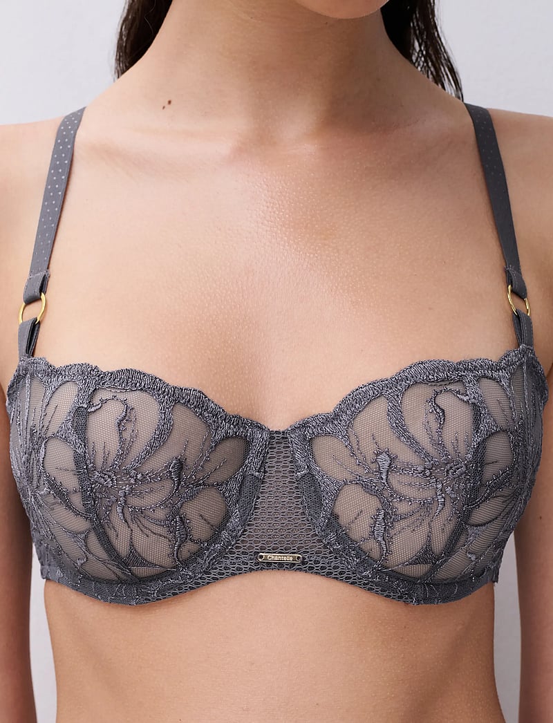 CHANTELLE - Fleurs Half-cup balcony bra - balconette bras - fancy grey - 2