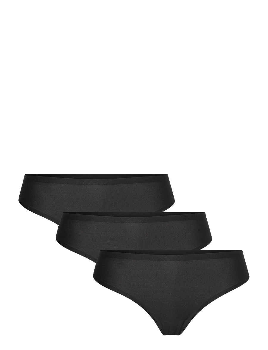 CHANTELLE - Soft Stretch 3 Pack Thong - bezvīļu biksītes - black - 1