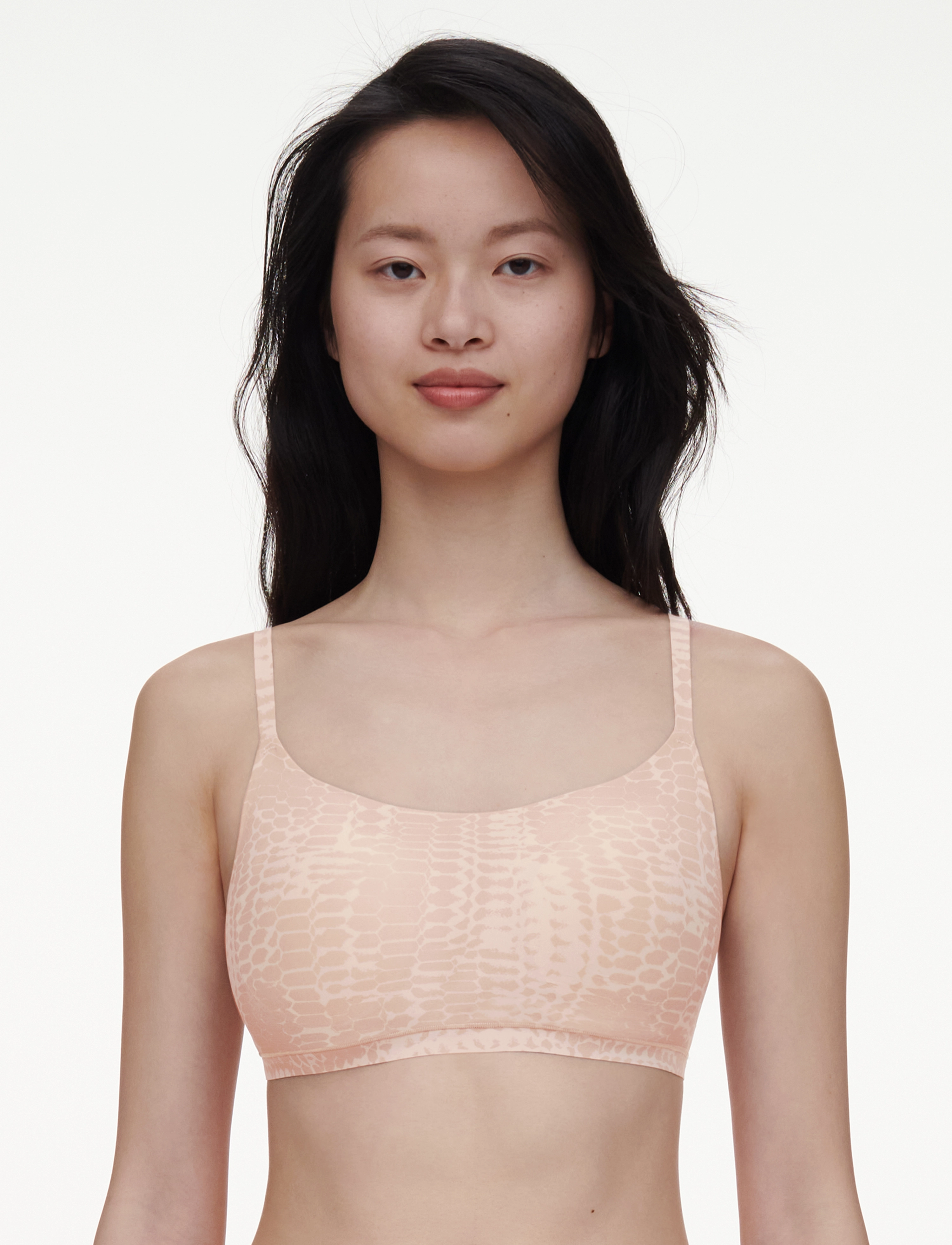 CHANTELLE - Softstretch Padded Bralette / print - light snake print - 3