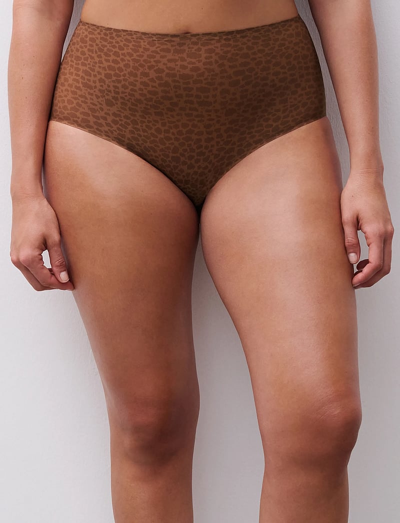CHANTELLE - Softstretch High waist brief / print - seamless trosor - wild brown - 0
