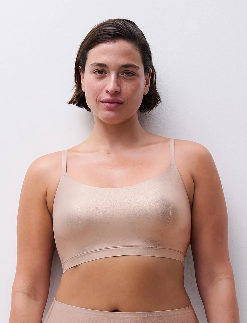 CHANTELLE - Softstretch Padded bralette / shimmer print - tank-top-bhs - golden glow - 0