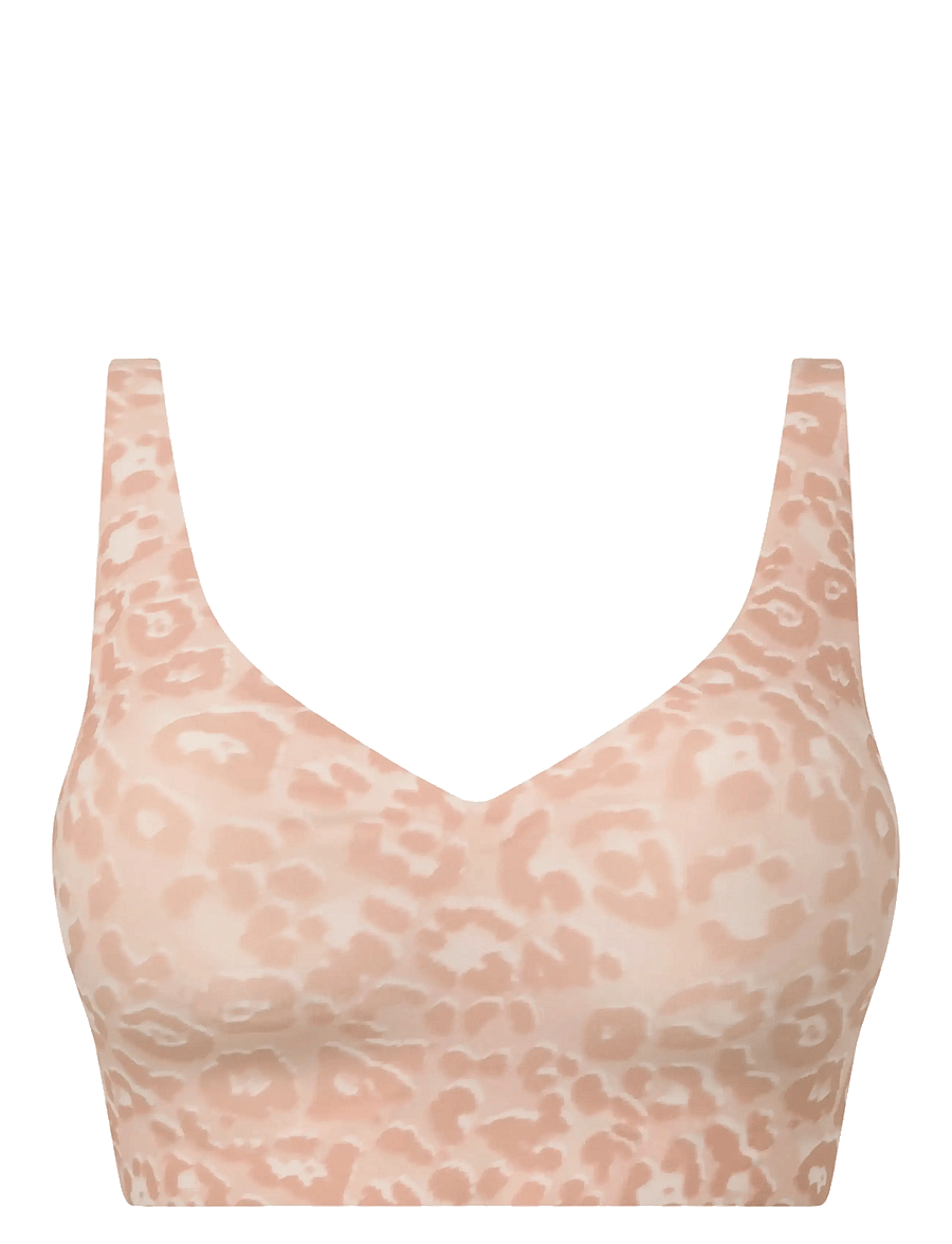 CHANTELLE - Softstretch Power Plunge wirefree bra print - bügellose bhs - leo blush - 1