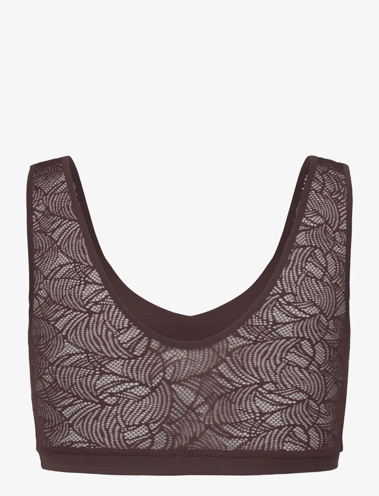 CHANTELLE - Soft Stretch Padded Lace Top - tank-top-bhs - brown - 1